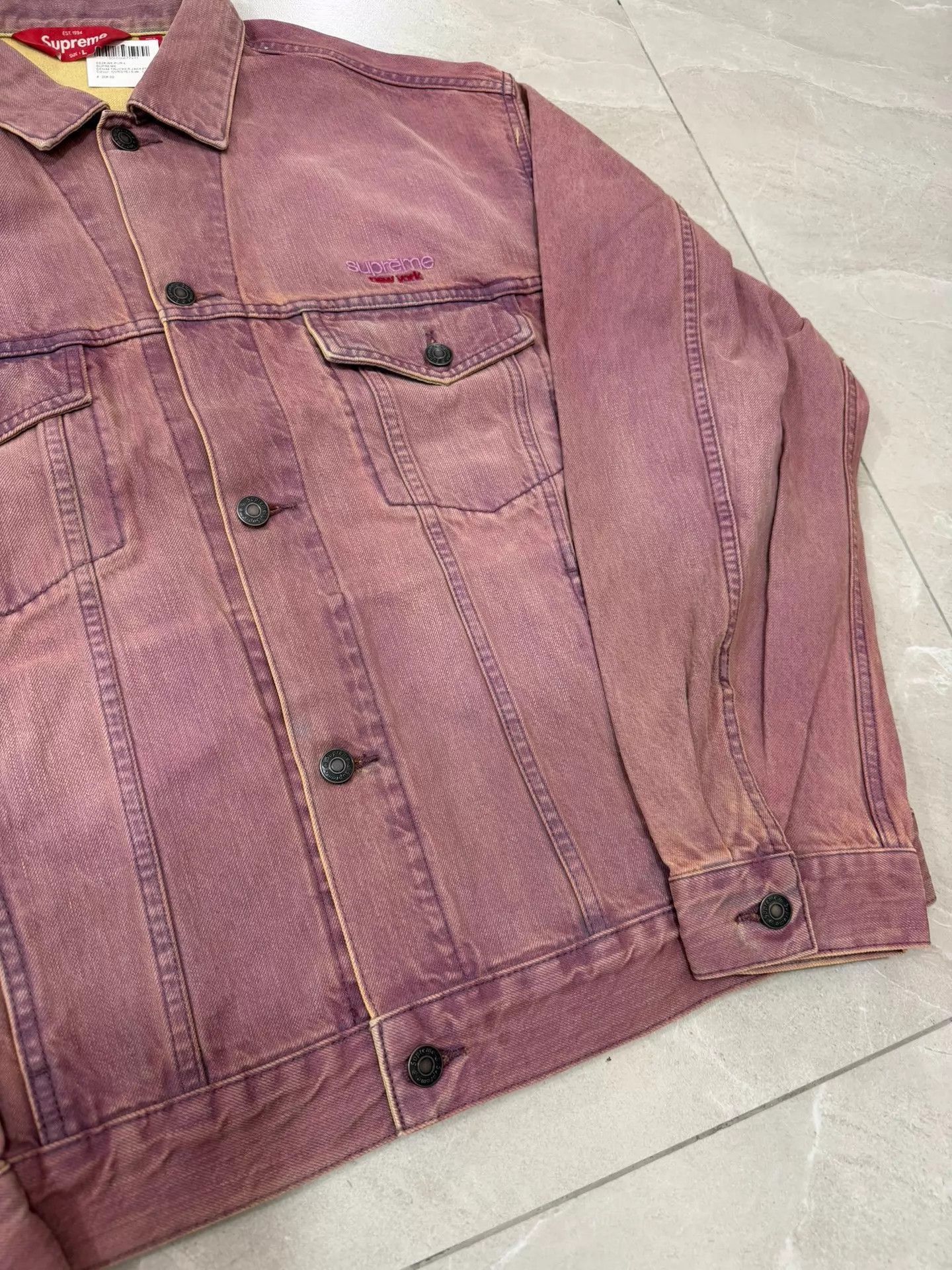Supreme Purple Denim Jacket - Size L Size US L / EU 52-54 / 3 - 1 Thumbnail