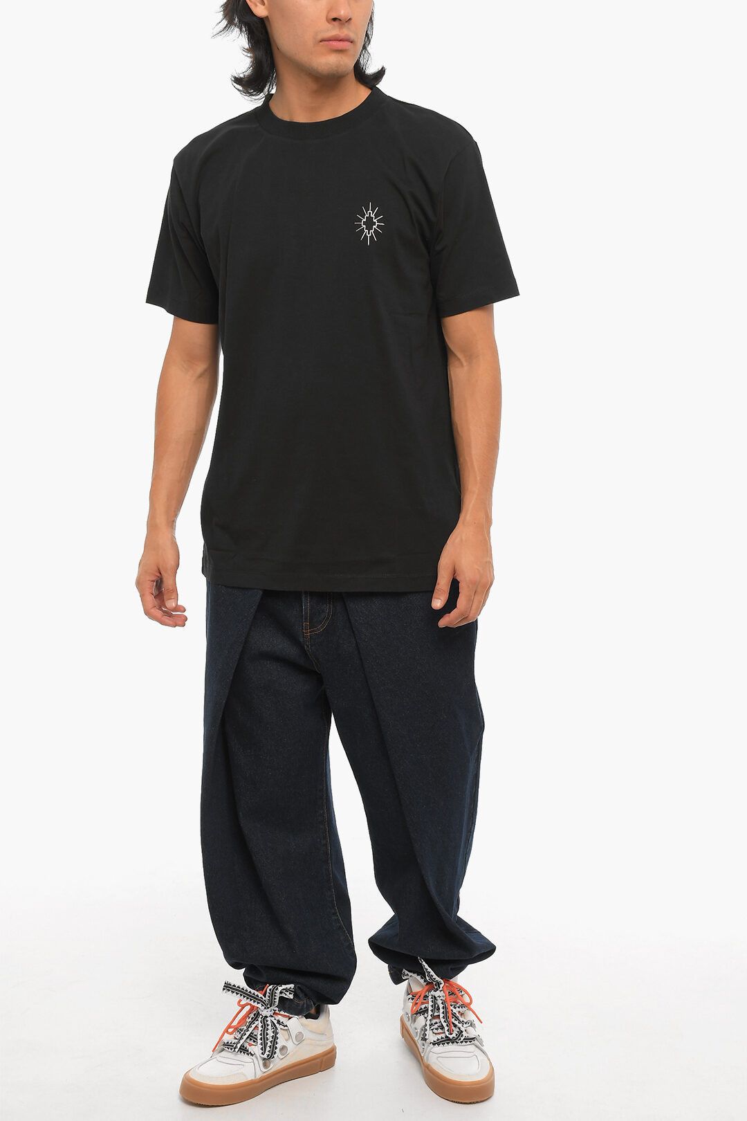 Marcelo Burlon og1mm0824 Eclipse Cross Crewneck T-Shirt in Black Size US XL / EU 56 / 4 - 4 Thumbnail