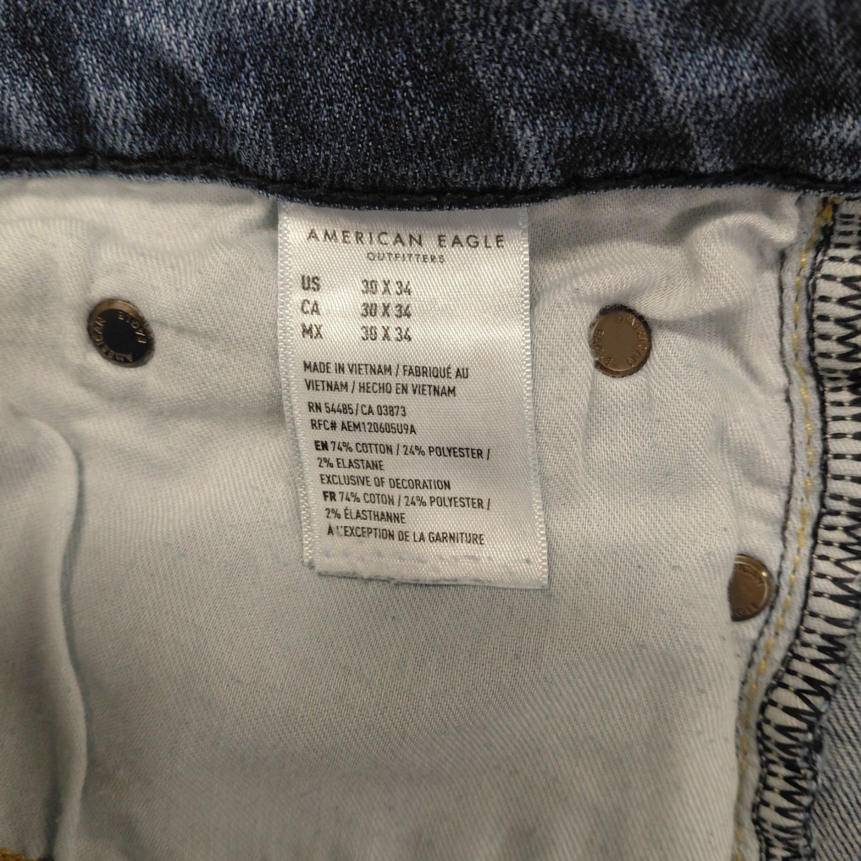 American Eagle Outfitters American Eagle Outfitters Jeans Men 30x34 Denim Distress AirFlex Temp Tech Indigo Waters Distressed 5-Pocket Baggy Regular Size US 30 / EU 46 - 6 Thumbnail