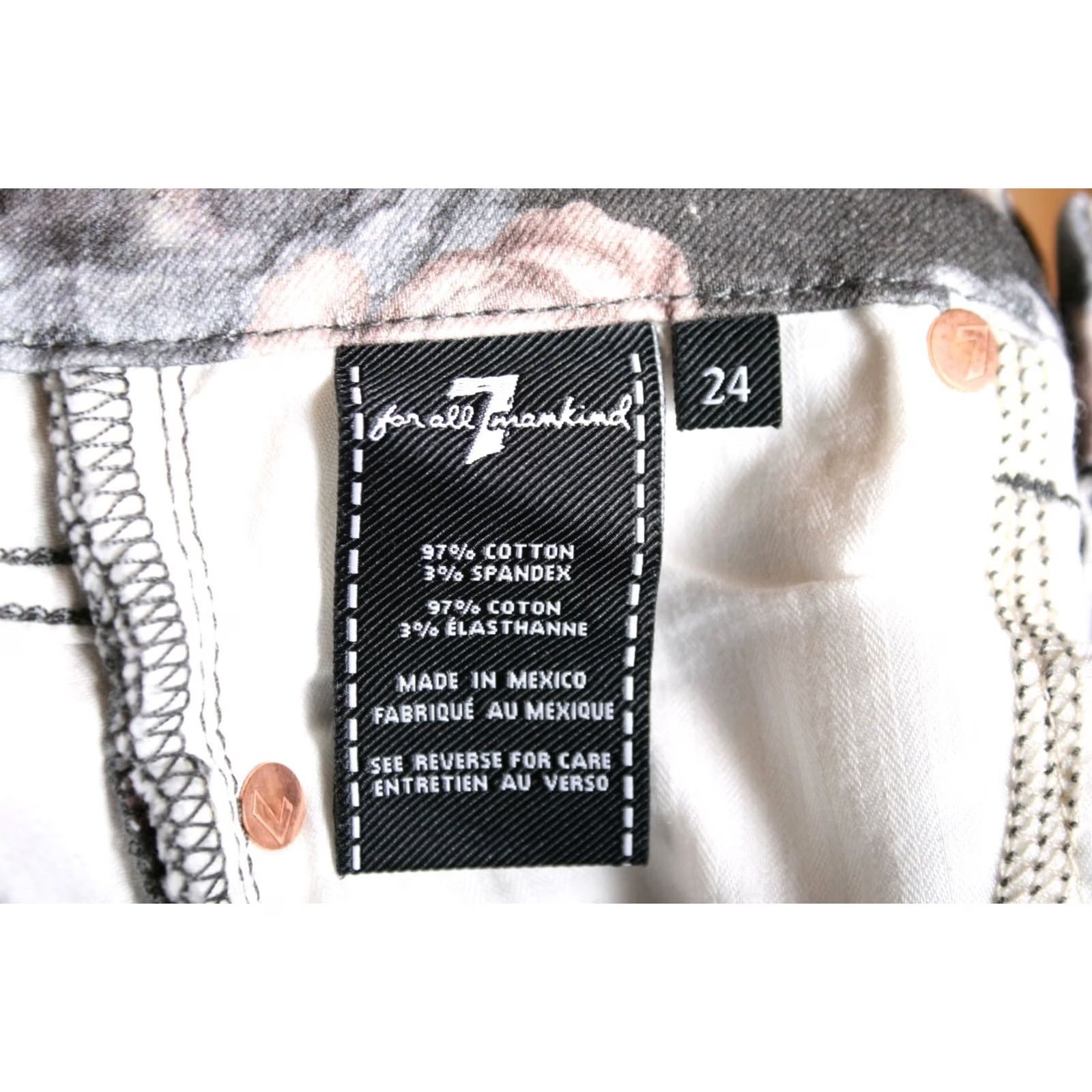 7 For All Mankind 7 FOR ALL MANKIND The Ankle Skinny Jeans Sz. 24 Floral Print Multicolor Stretch Denim Womens Slim Distressed? (remove uncertain) Size 42" / US 20 - 7 Thumbnail