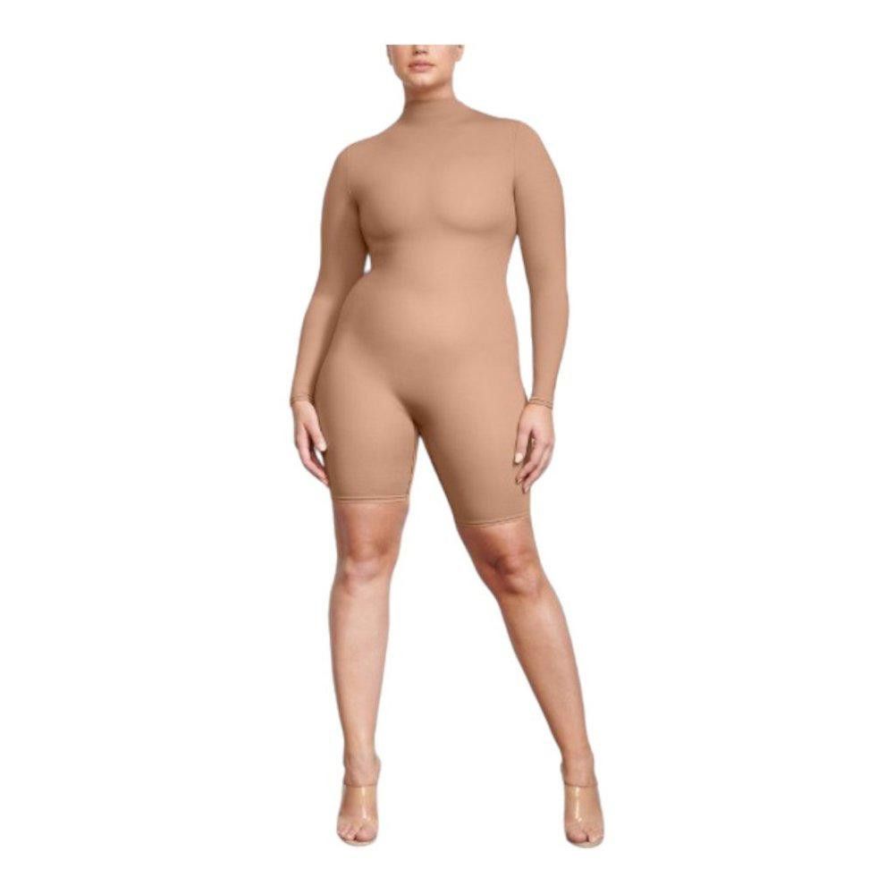 Designer CT338 SKIMS NWT LONG SLEEVE MID THIGH ONESIE SIENNA LG Size 36" / US 14 / IT 50 - 1 Thumbnail