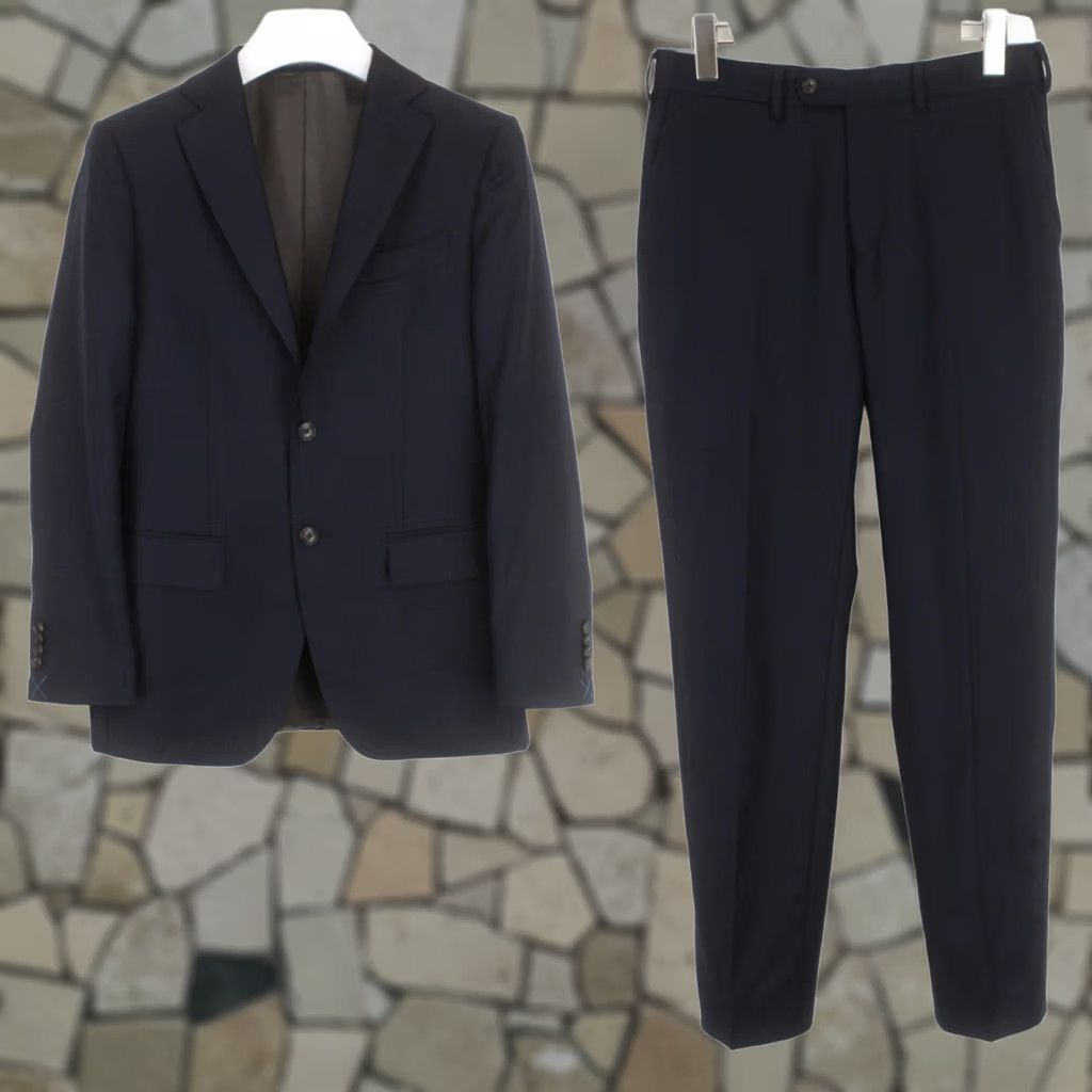 Suitsupply Suitsupply Napoli Single Breasted FL Regular Brescia Suit Mens UK 34 Pure Wool Navy Size 34R - 1 Thumbnail
