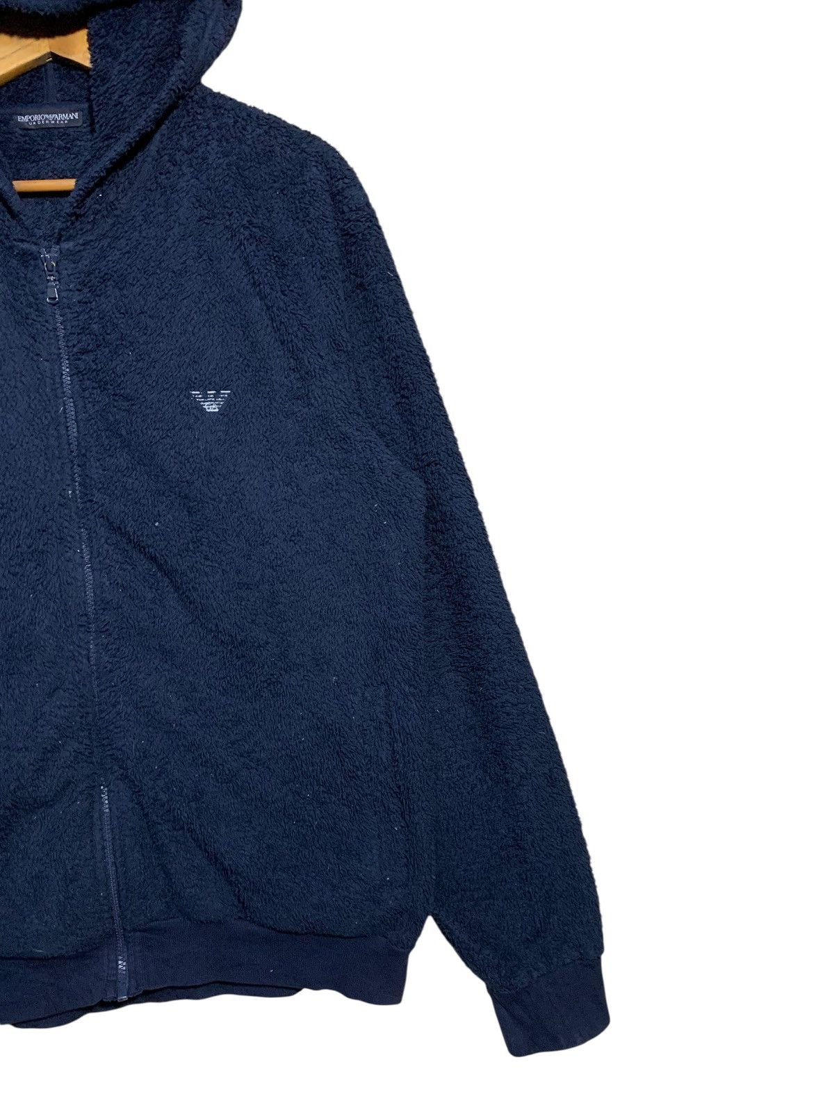 Emporio Armani 🔥Vintage 90s Emporio Armani Fleece Hoodie Jacket Size US L / EU 52-54 / 3 - 7 Thumbnail