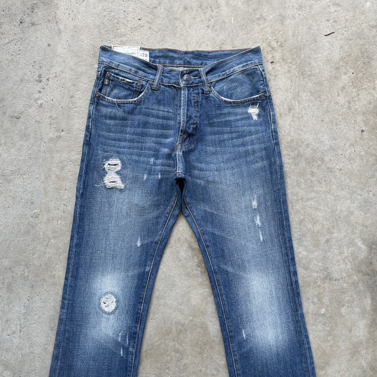 Abercrombie & Fitch W30 Vintage A&F Straight Slim Faded Distressed Jeans Pants Size US 30 / EU 46 - 3 Thumbnail