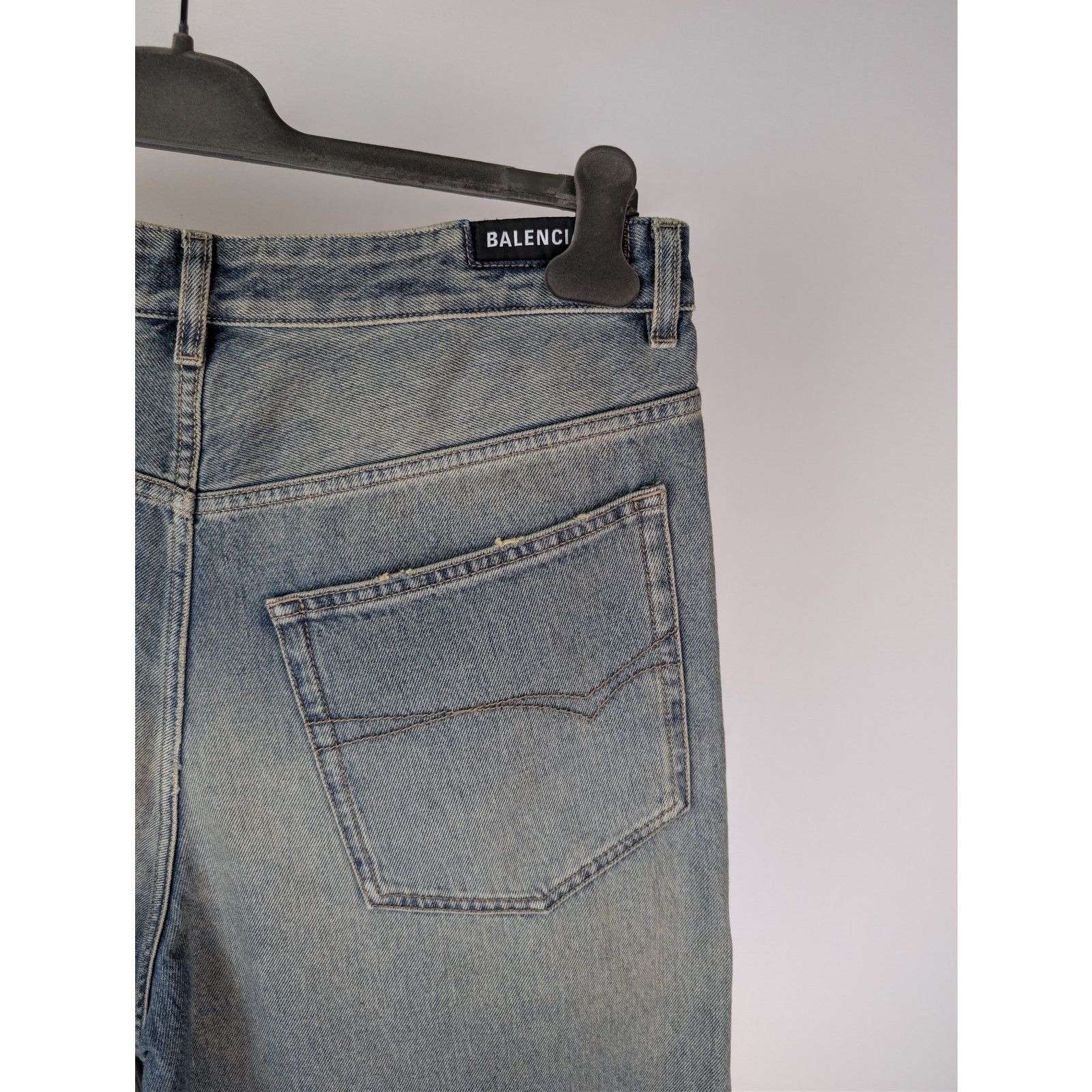 Balenciaga o1rshd1 Baggy Denim Shorts in Blue Rust Size US 30 / EU 46 - 12 Thumbnail