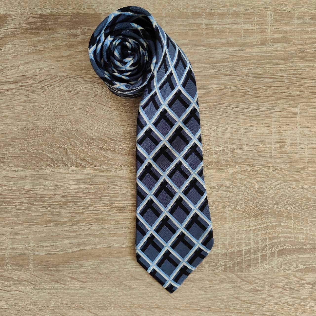 Hermes Hermes Paris Silk Tie 5309 TA Geometry Blue Size ONE SIZE - 1 Thumbnail