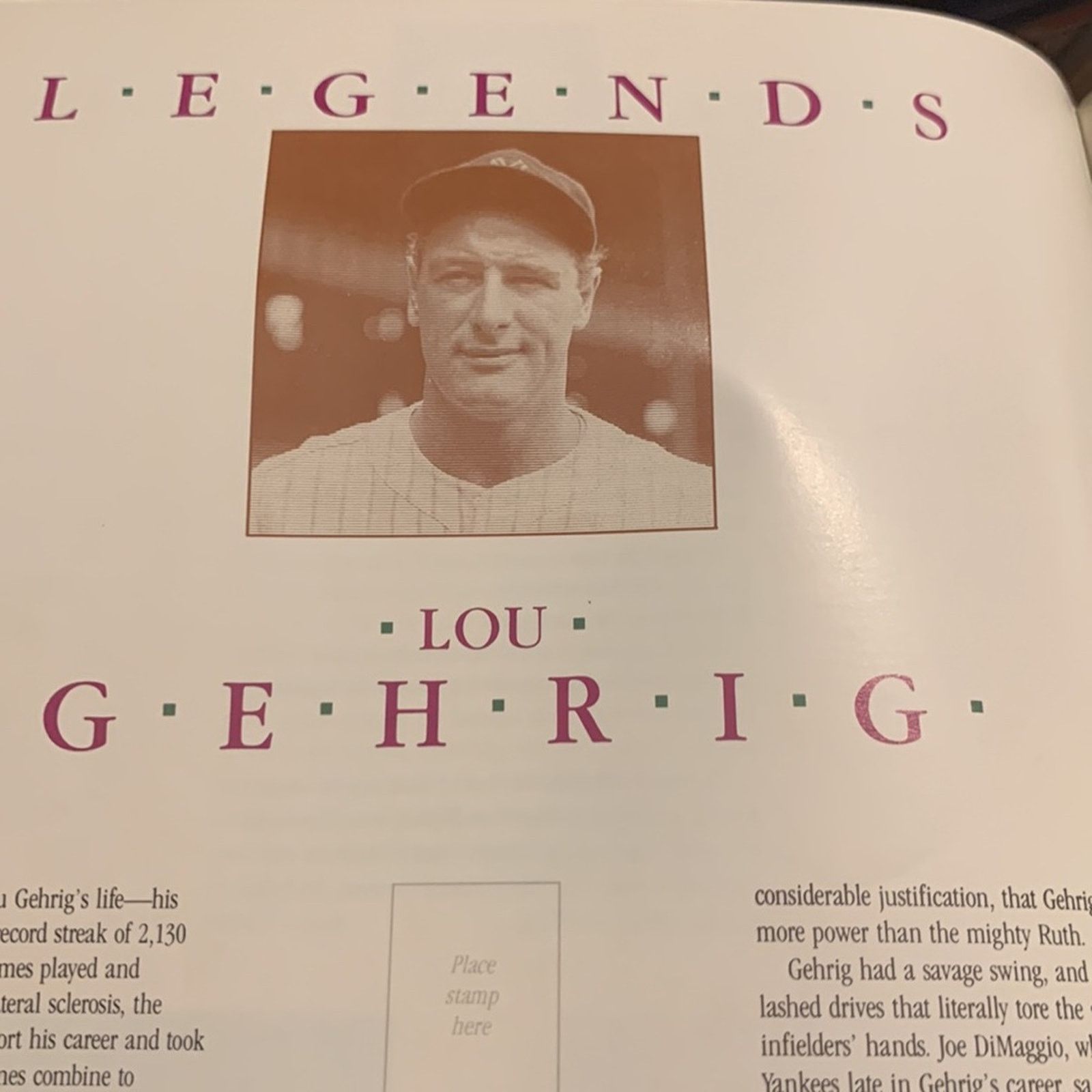 Vintage LEGENDS baseball scrapbook and stamp album Size ONE SIZE - 3 Thumbnail