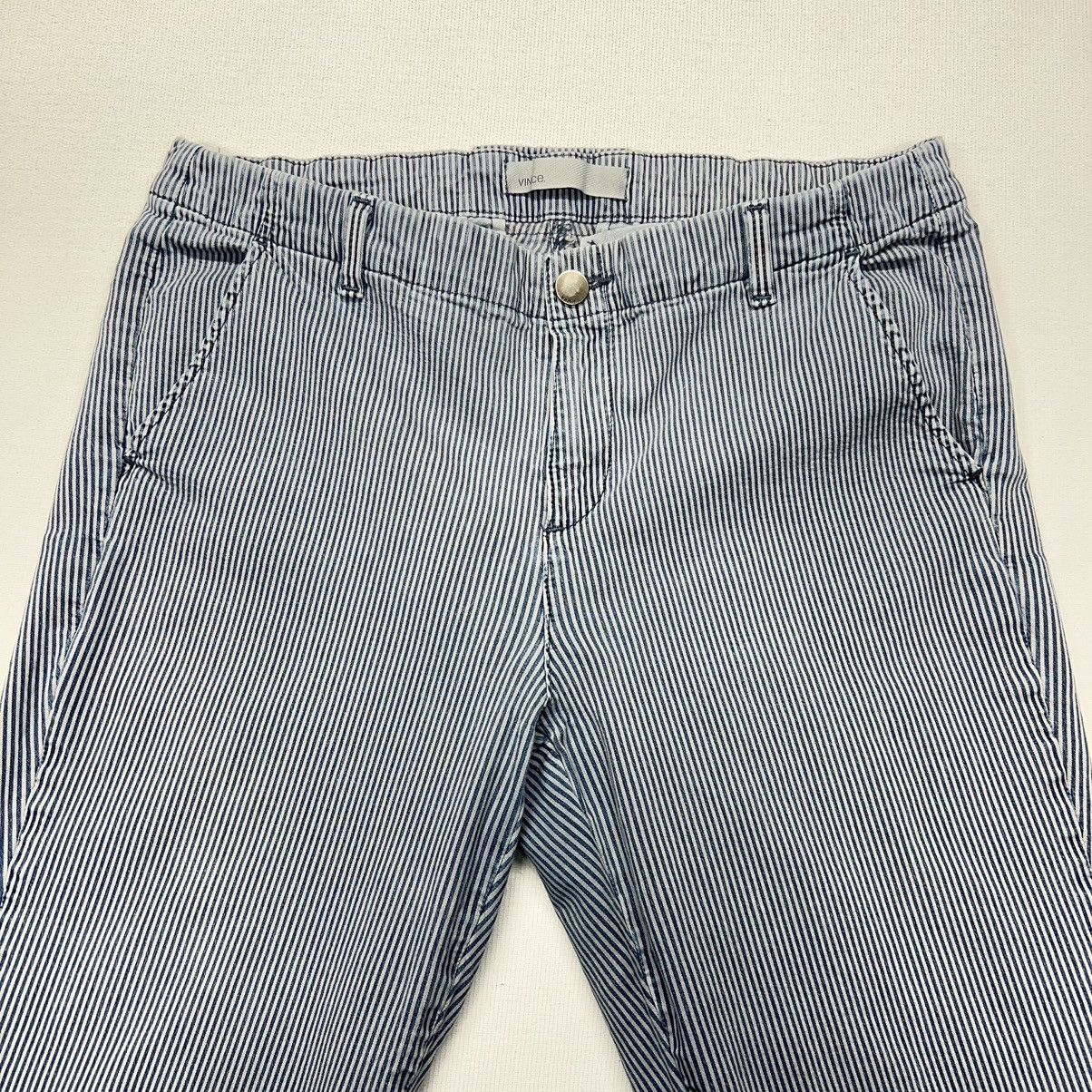 Vince Vince Pants Blue Striped Slim Casual Dress Made In USA Size 30" / US 8 / IT 44 - 5 Thumbnail