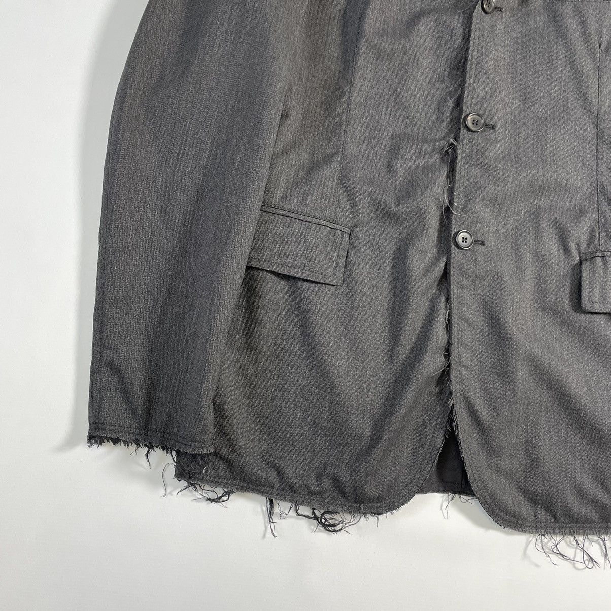 Comme des Garcons Herringbone Wool ‘Raw Edge’ Blazer Size 38R - 8 Thumbnail
