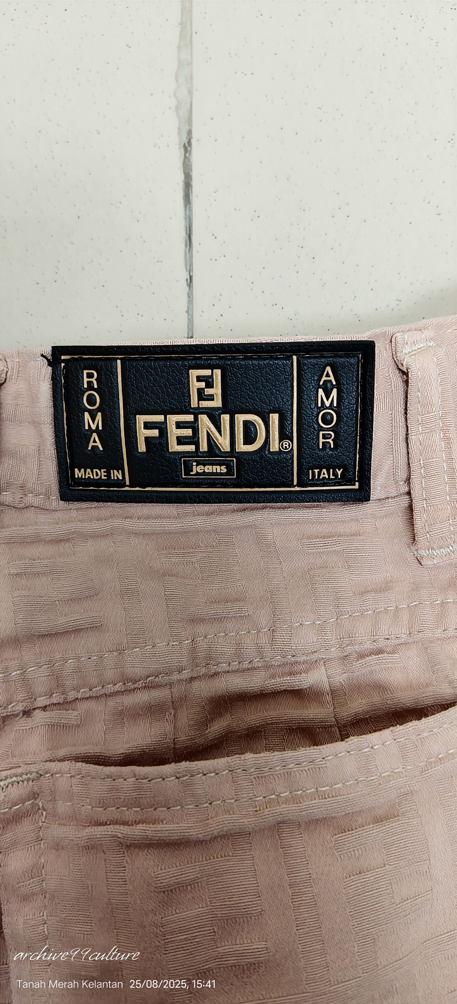 Fendi Vintage 90s Fendi Zucca Monogram baby pink / nude jeans Size 26" / US 2 / IT 38 - 10 Thumbnail
