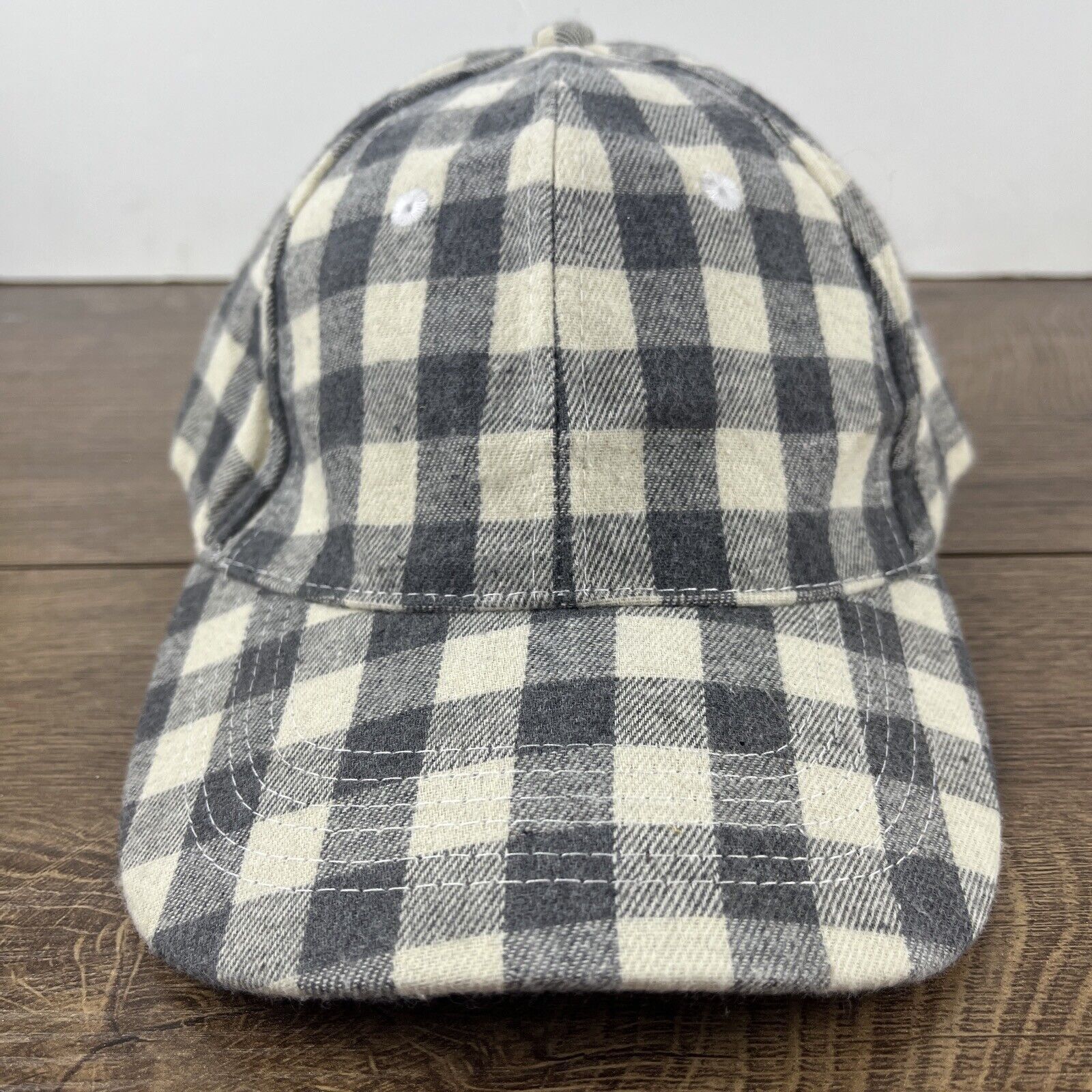 Other Plaid Gray Hat Gray Plaid Hat Adjustable Adult Size Hat Gray Size ONE SIZE - 5 Thumbnail