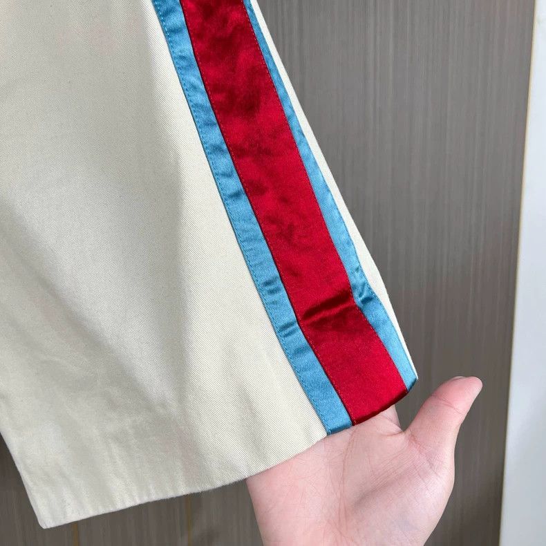 Gucci Gucci Red and blue silk satin side striped shorts 2504-Next Size US 34 / EU 50 - 4 Thumbnail