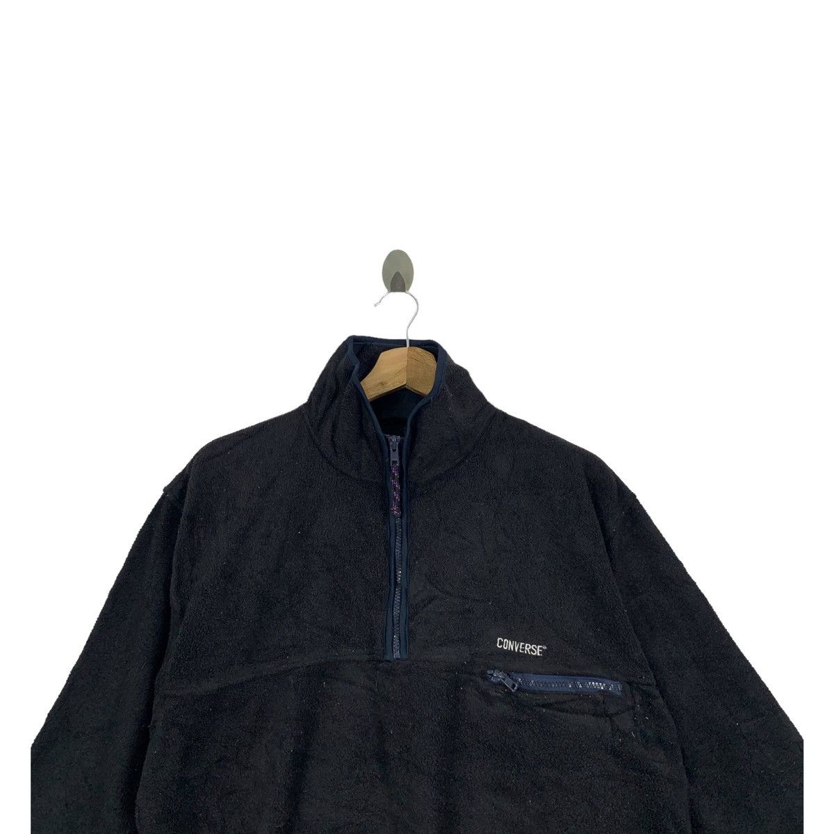 Converse × Vintage Vintage CONVERSE All Star Fleece Half Zipper Sweatshirt Size US XL / EU 56 / 4 - 4 Thumbnail