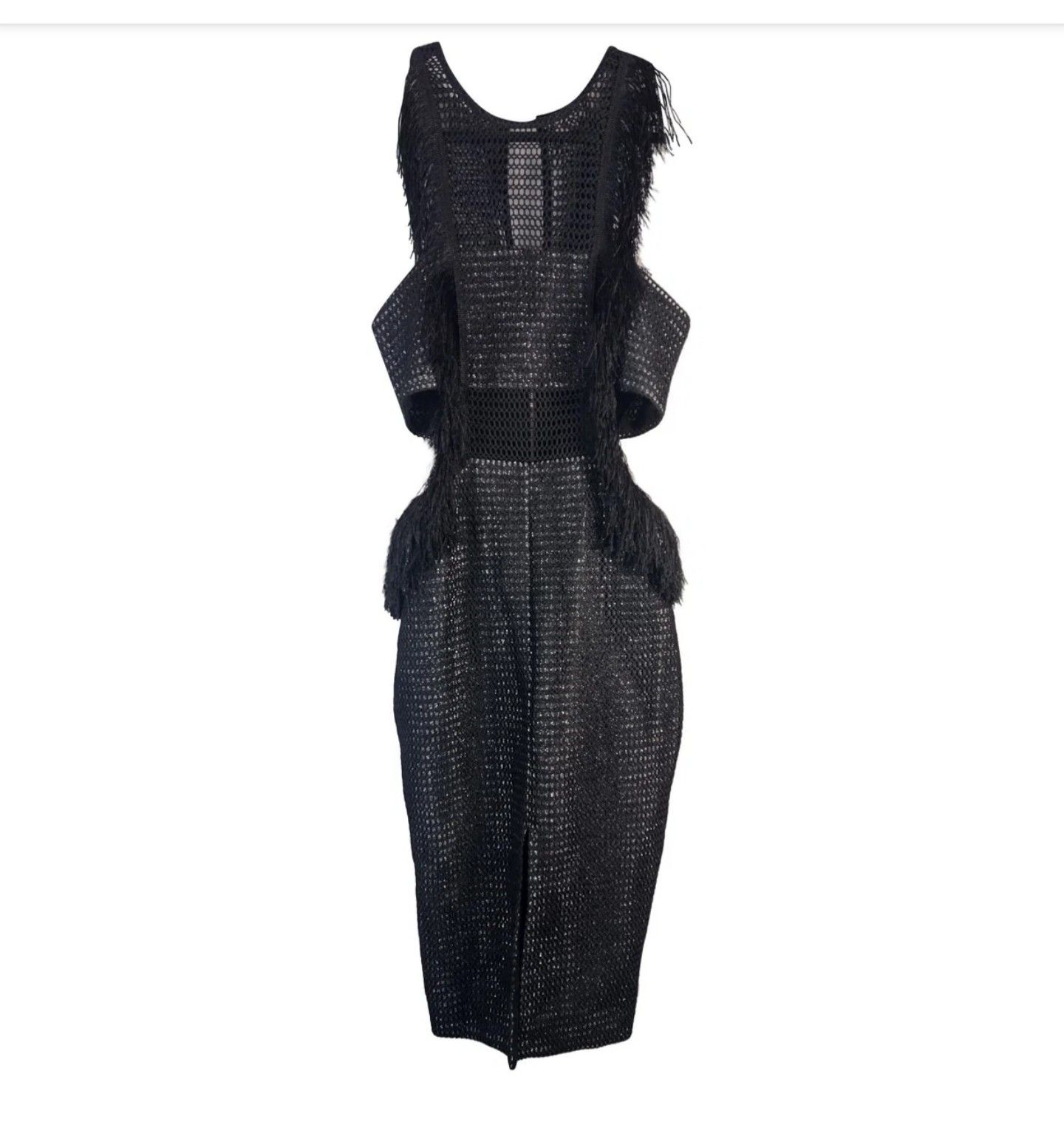 Self-Portrait Mesh dress with cuts and fringes, black Size M / US 6-8 / IT 42-44 - 2 Thumbnail