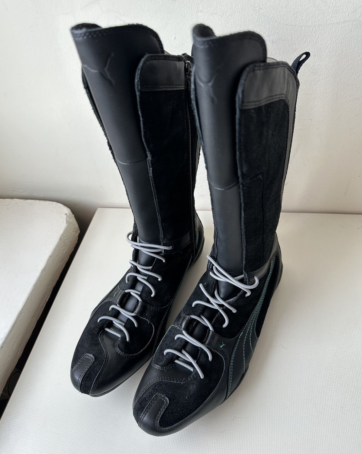 Puma Puma London Trail mid black leather biker boots side zip Size US 8.5 / IT 38.5 - 4 Thumbnail