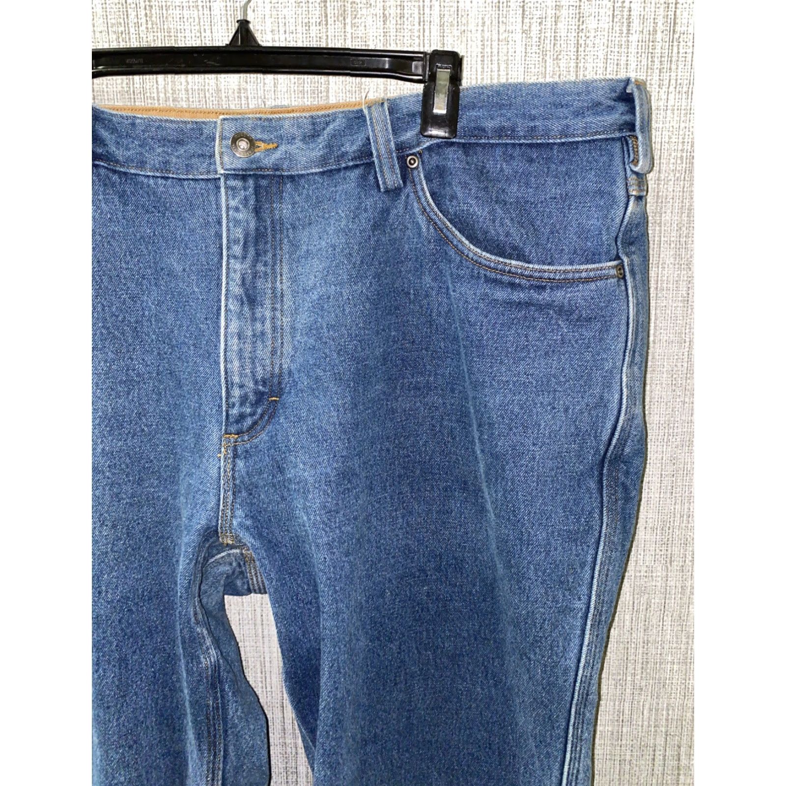 CO Duluth Trading Co Mens Blue Plaid Lined Denim Jeans Size 42 X 30 Size US 42 / EU 58 - 2 Thumbnail