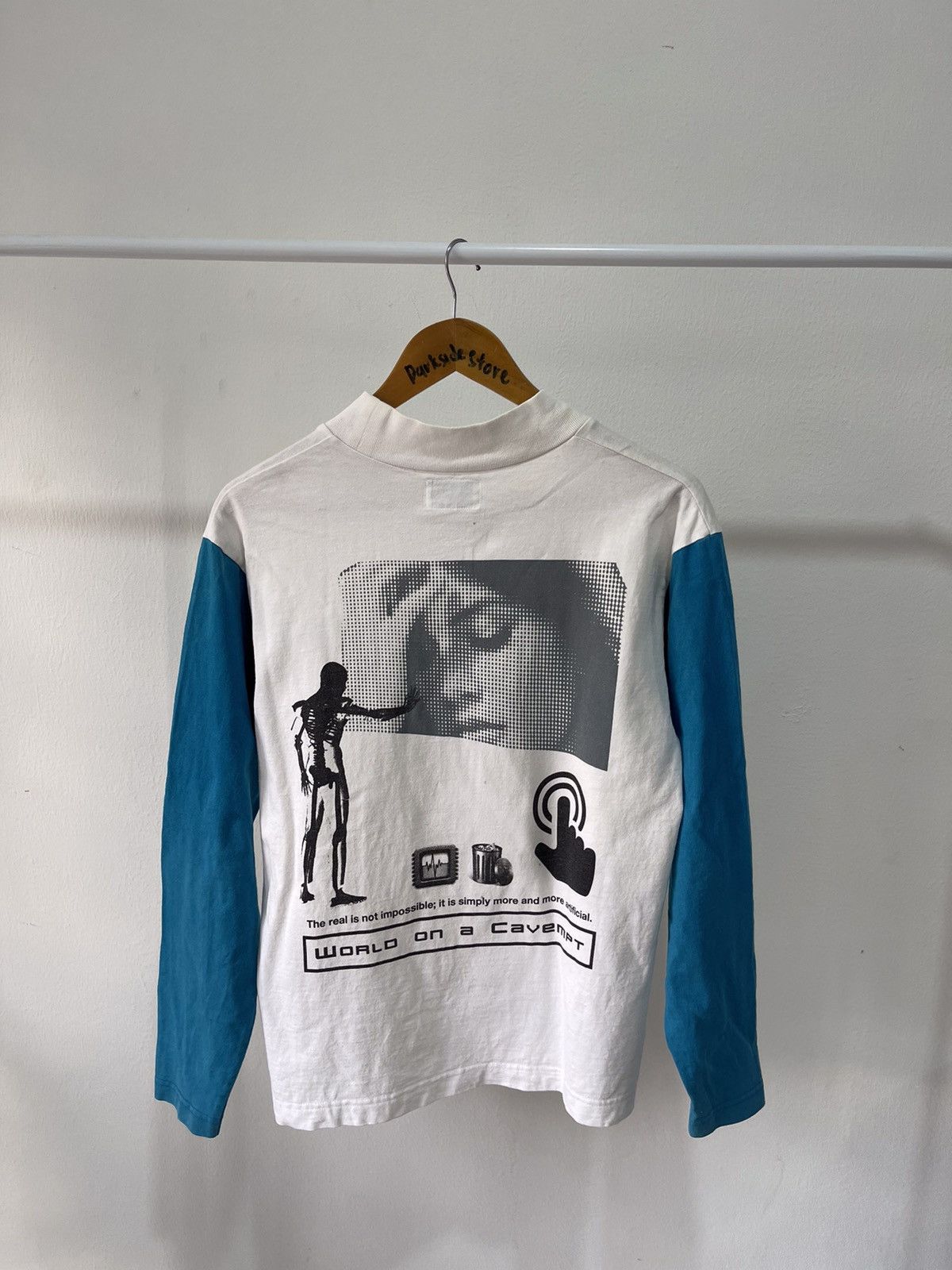 Cav Empt Bleached Rib Long Sleeve Polo Shirt in Blue | Grailed