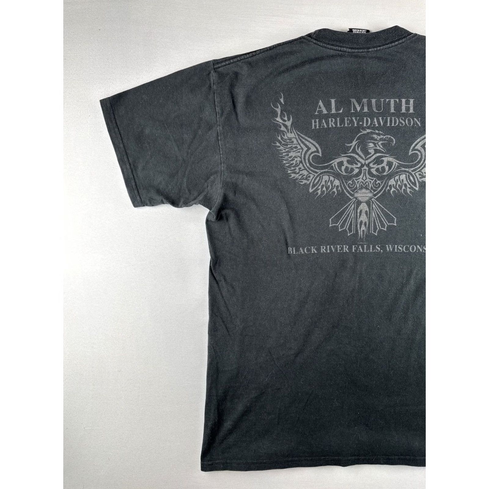 Harley Davidson VINTAGE 2004 Harley Davidson T-Shirt Black L Al Muth Eagle Flag Mens Size US L / EU 52-54 / 3 - 7 Thumbnail