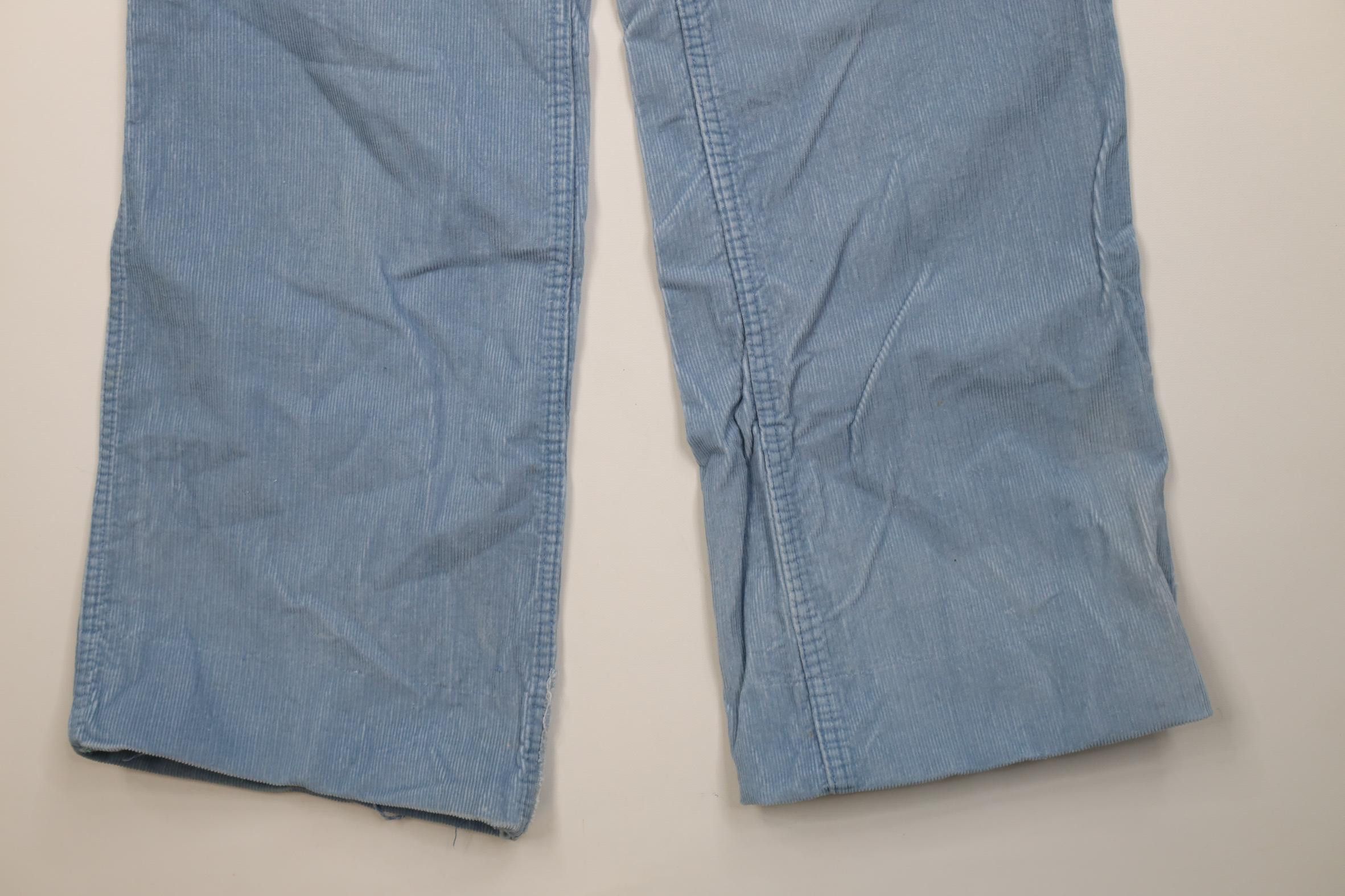 Vintage Vintage 70s Streetwear Corduroy Bell Bottoms Pants Blue USA Size 28" / US 6 / IT 42 - 4 Thumbnail