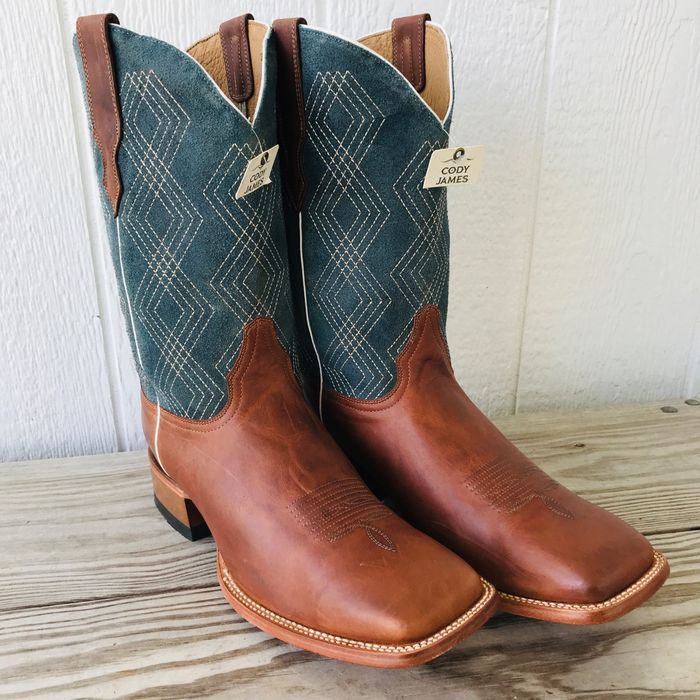 Cody James Cody James Shasta Mens Brown and Teal Leather Boots 13 D