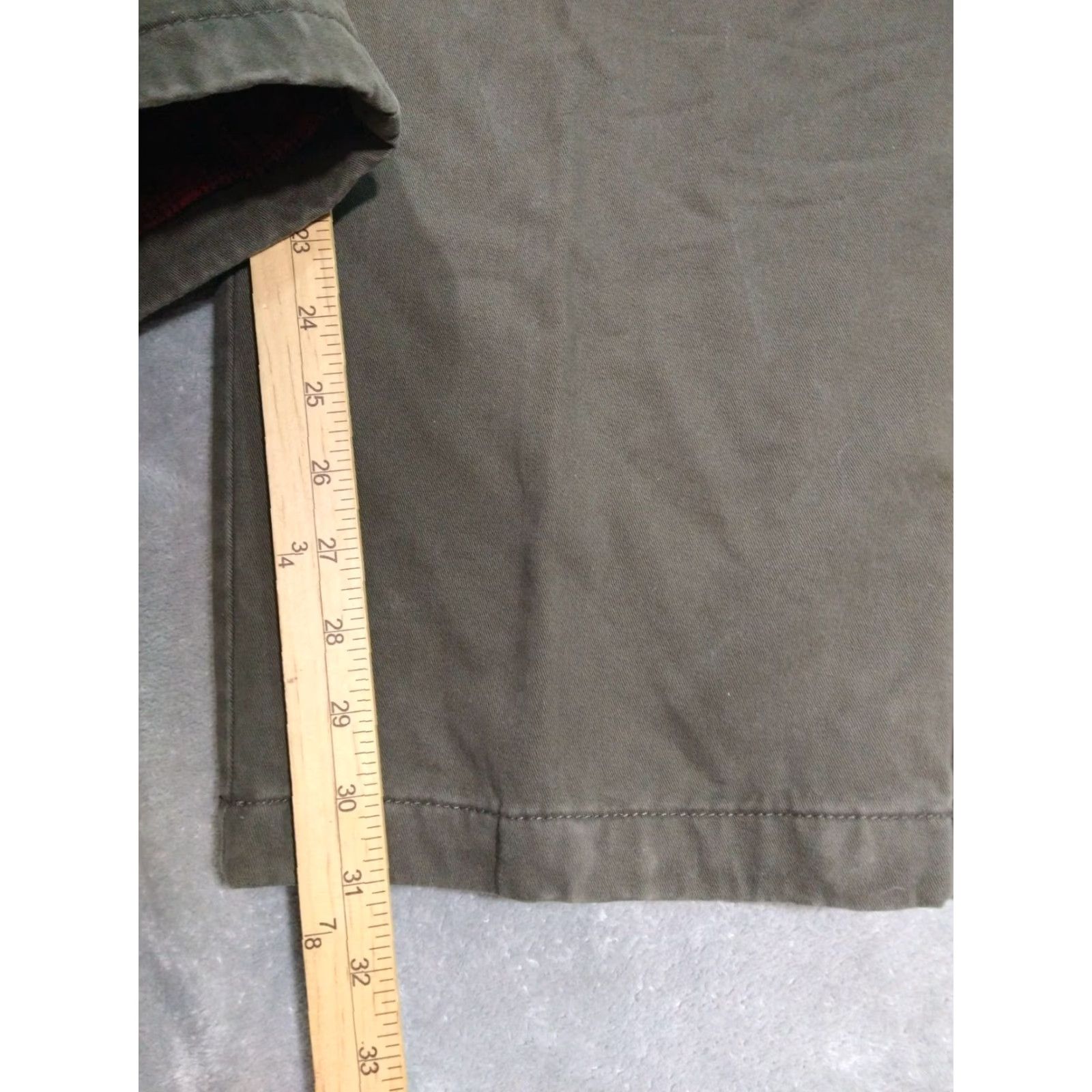 Vintage Woolrich Jeans Mens 44 x 31 Green Flannel Lined Chino High Rise Tapered Leg Size US 44 / EU 60 - 6 Thumbnail