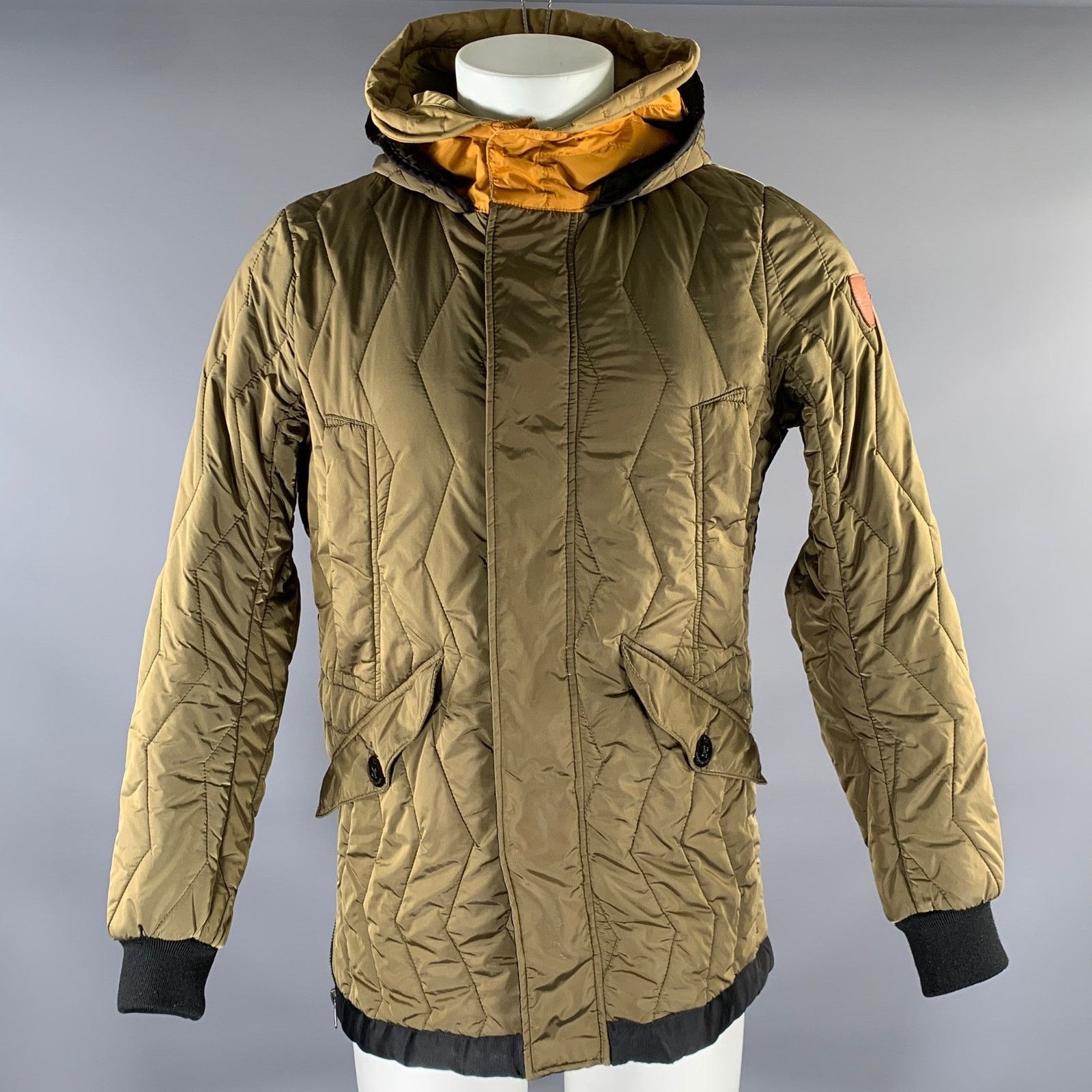 Scotch & Soda SCOTCH AND SODA S Olive Orange & Black Quilted Parka Jacket Size US S / EU 44-46 / 1 - 1 Thumbnail