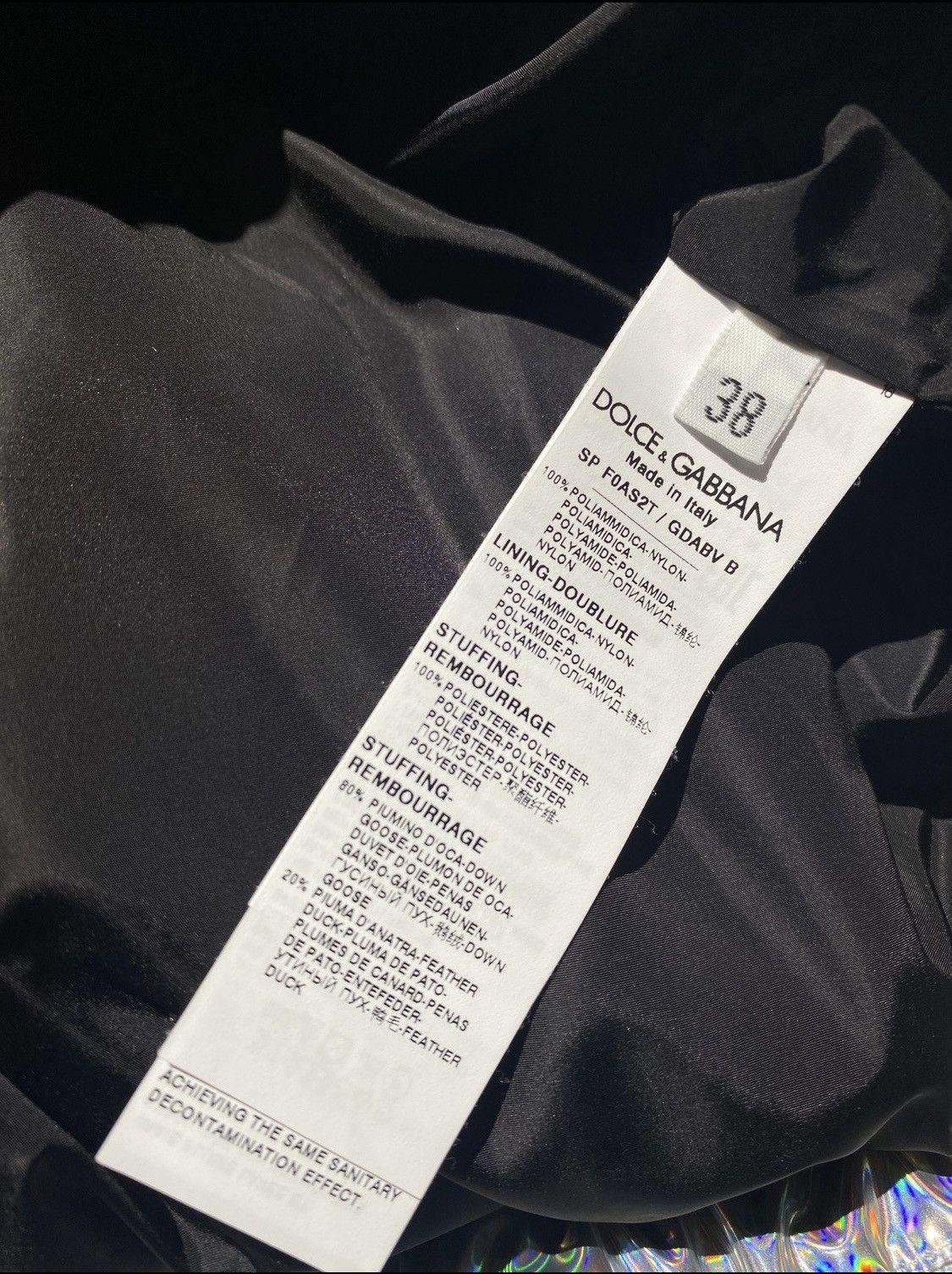 Dolce & Gabbana Dolce & Gabbana Holographic-Effect Padded Jacket Size US M / EU 48-50 / 2 - 8 Thumbnail