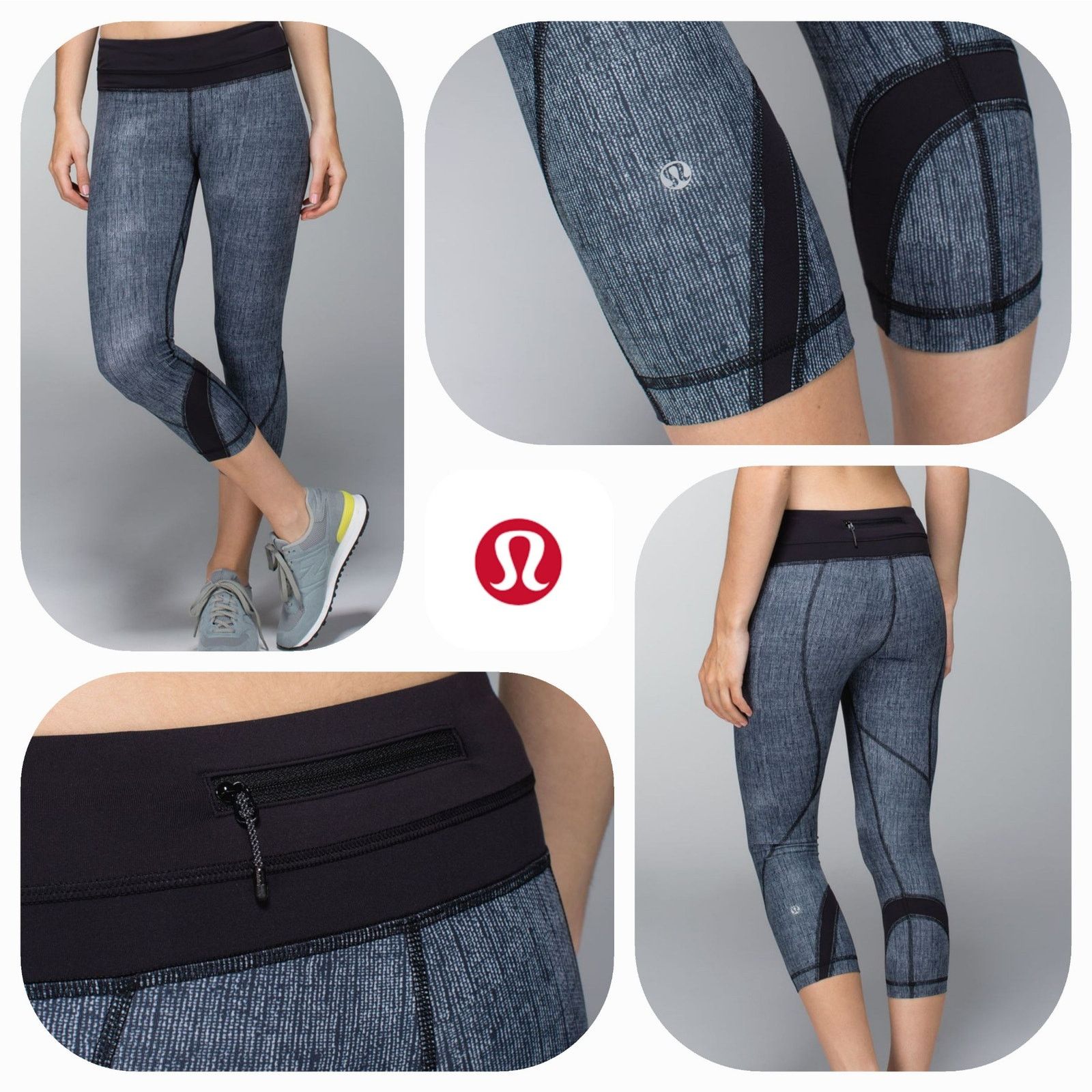Lululemon EUC Lululemon Run Inspire Crop Pants Sz. 6 Burlap Texture Size 28" / US 6 / IT 42 - 1 Thumbnail