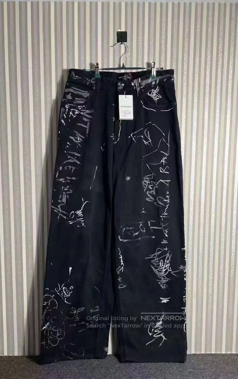 Balenciaga Balenciaga size XS Black Hand-Painted Graffiti Letter Logo Size US 27 - 1 Thumbnail