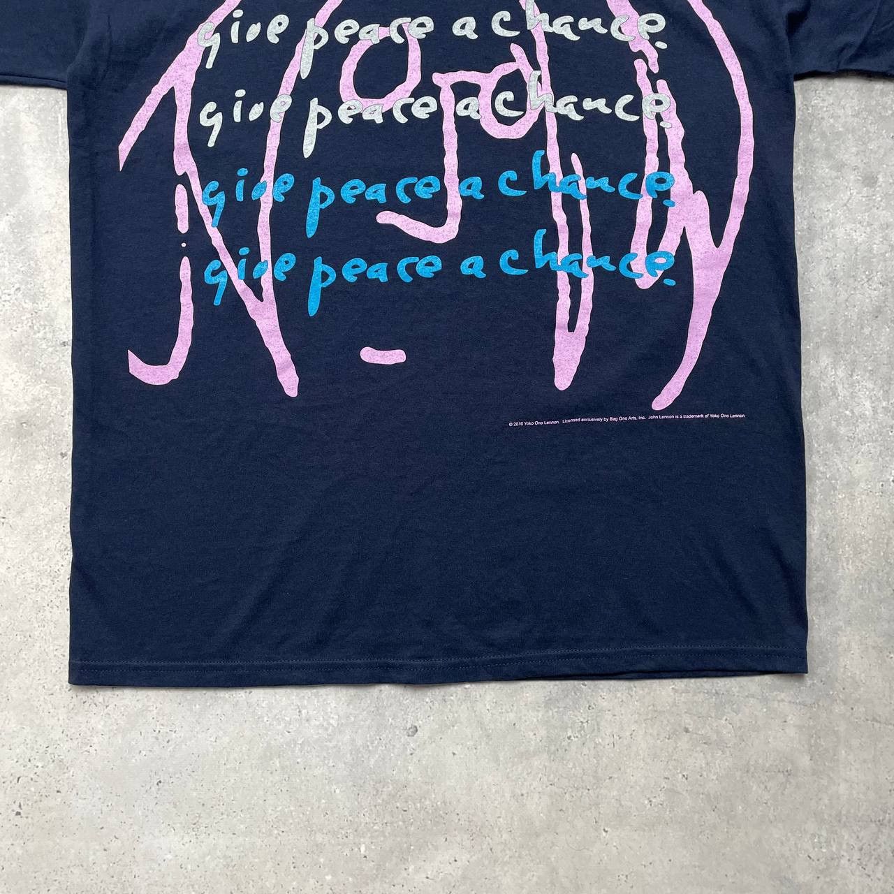 Band Tees 2010 John Lennon Give Peace A Chance T Shirt Blue Size US L / EU 52-54 / 3 - 10 Thumbnail