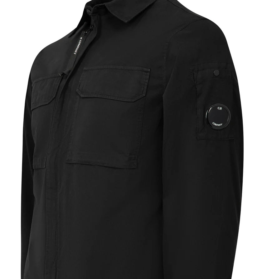C.P. Company o1h1sh10526 Gabardine Zipped Lens Overshirt in Black Size US XL / EU 56 / 4 - 6 Thumbnail