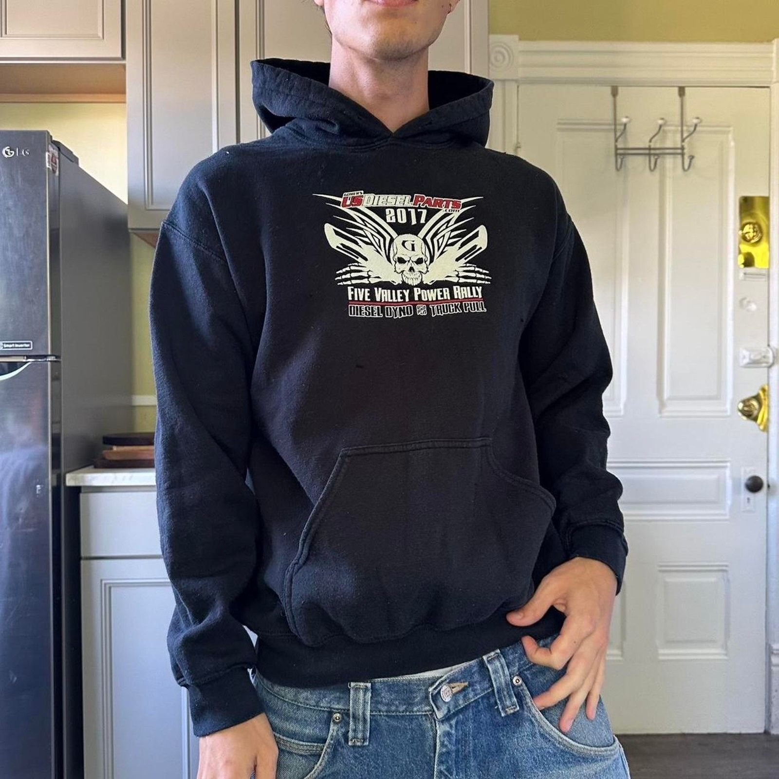 Vintage Epic Y2K Grunge Skull Emo Biker BMX Hoodie Sweatshirt Size US M / EU 48-50 / 2 - 6 Thumbnail