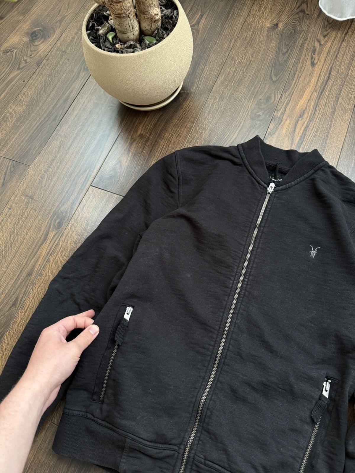 Allsaints Allsaints Bomber Zip Up Japanese Small Logo Lux Y2K Hoodie Size US S / EU 44-46 / 1 - 4 Thumbnail