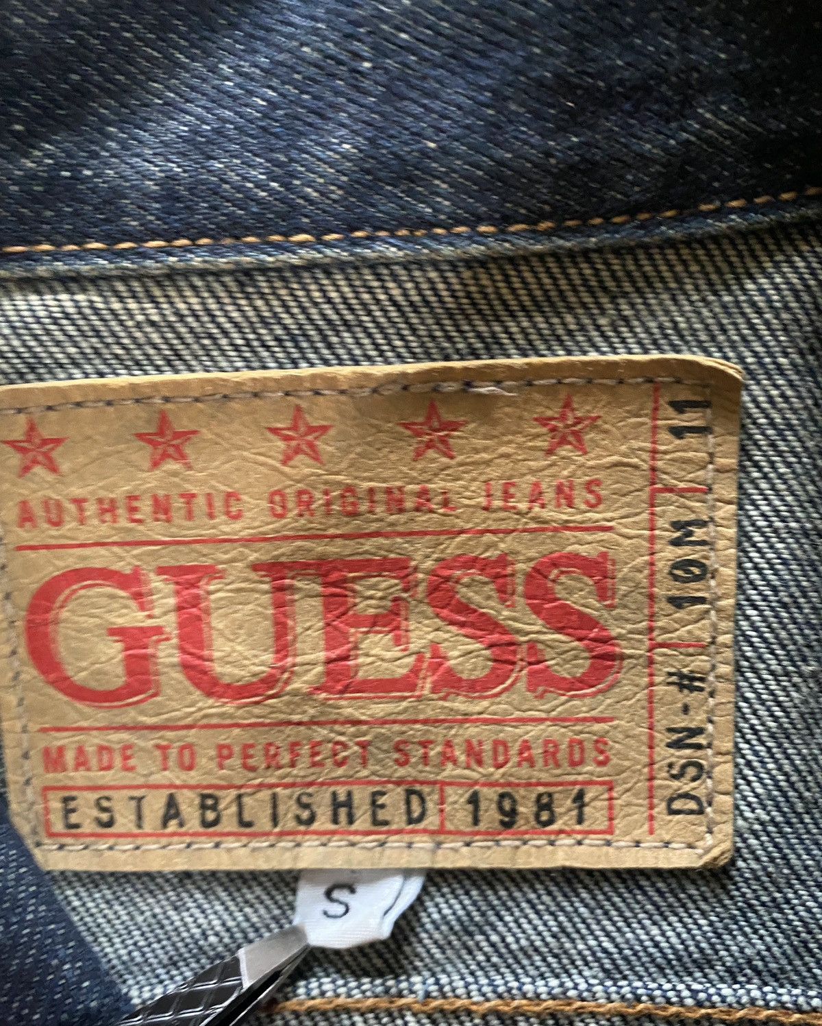 Guess × Vintage Vintage 80’s Guess Dark Blue Denim Jean Jacket Size US S / EU 44-46 / 1 - 4 Thumbnail