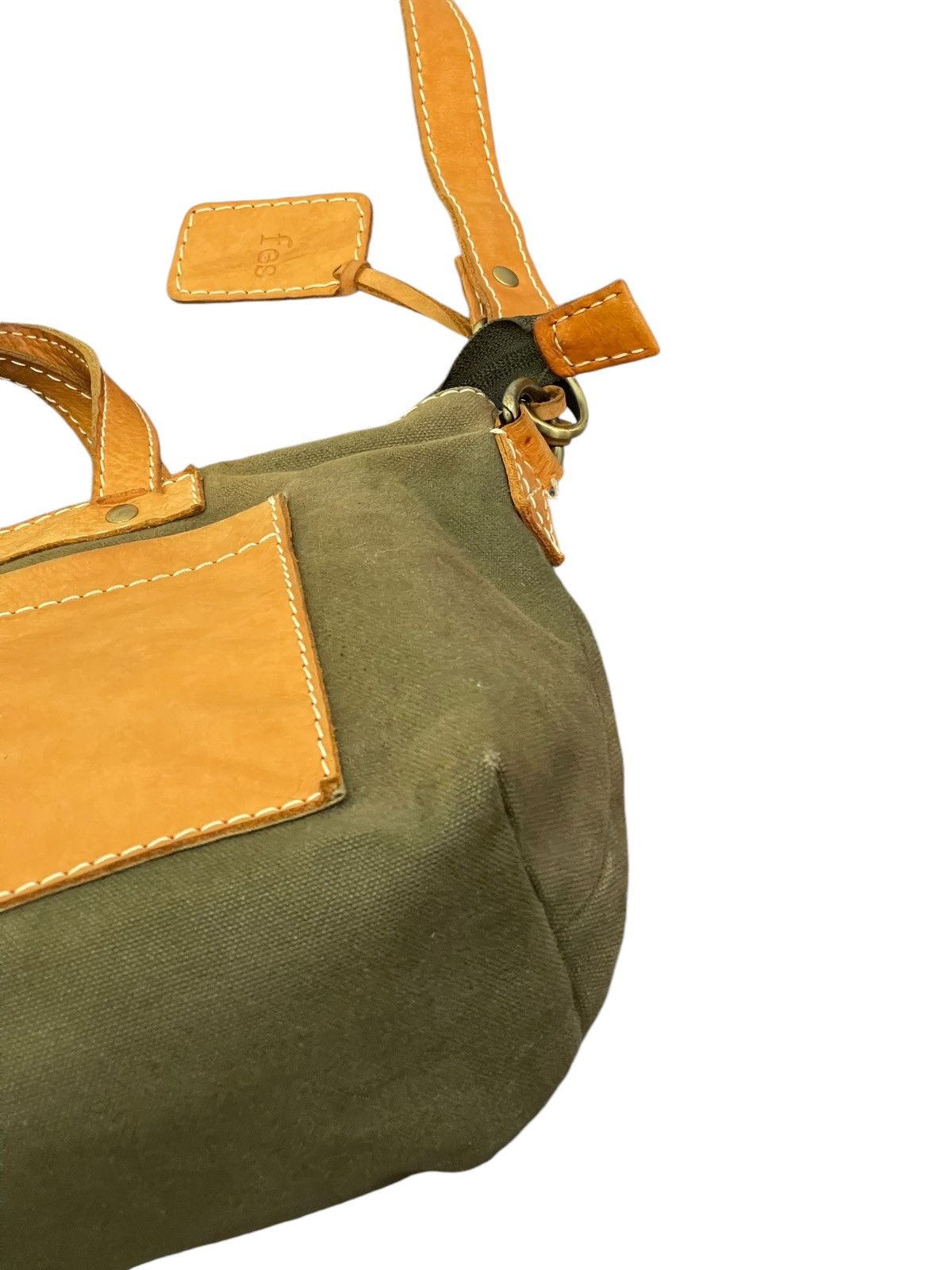 Japanese Brand Leather Cotton Canvas Fes Handmade Cross Body Bag 9🟩 Size ONE SIZE - 9 Thumbnail