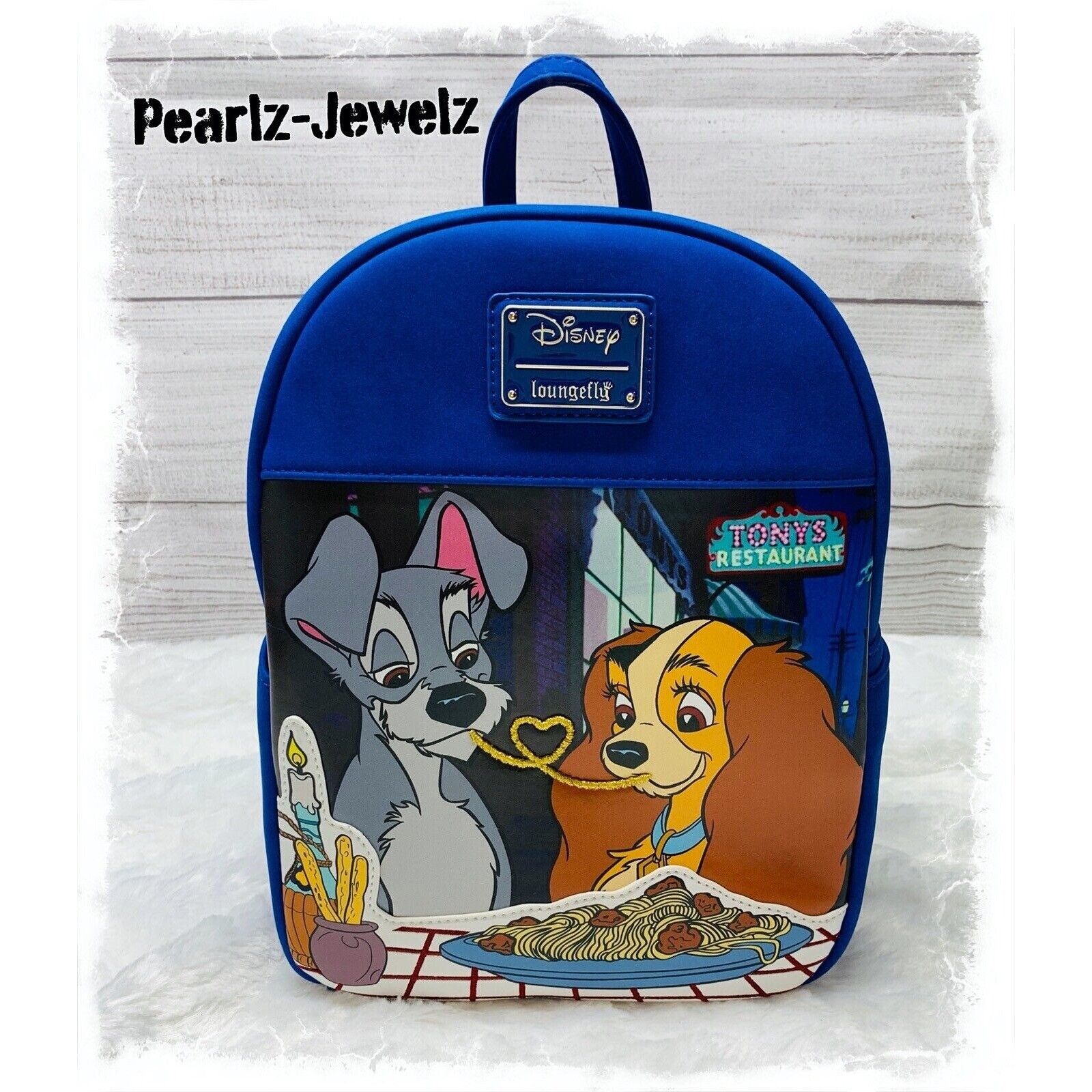 Disney Loungefly Disney Lady & the Tramp Spaghetti Dinner Picnic Bl Size ONE SIZE - 1 Thumbnail