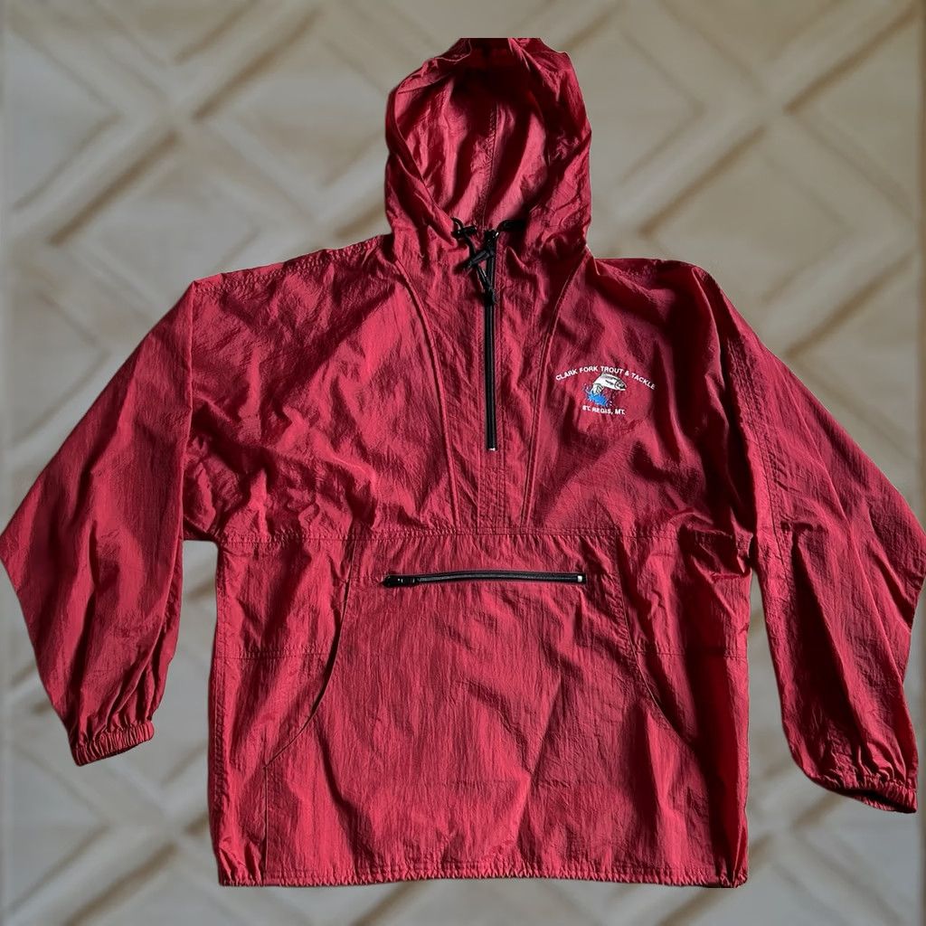 Rains VINTAGE Rain Jacket Mens L Lightweight Red 90s Fishing River Clark Fork Tackle Rain Coat Size US L / EU 52-54 / 3 - 1 Thumbnail