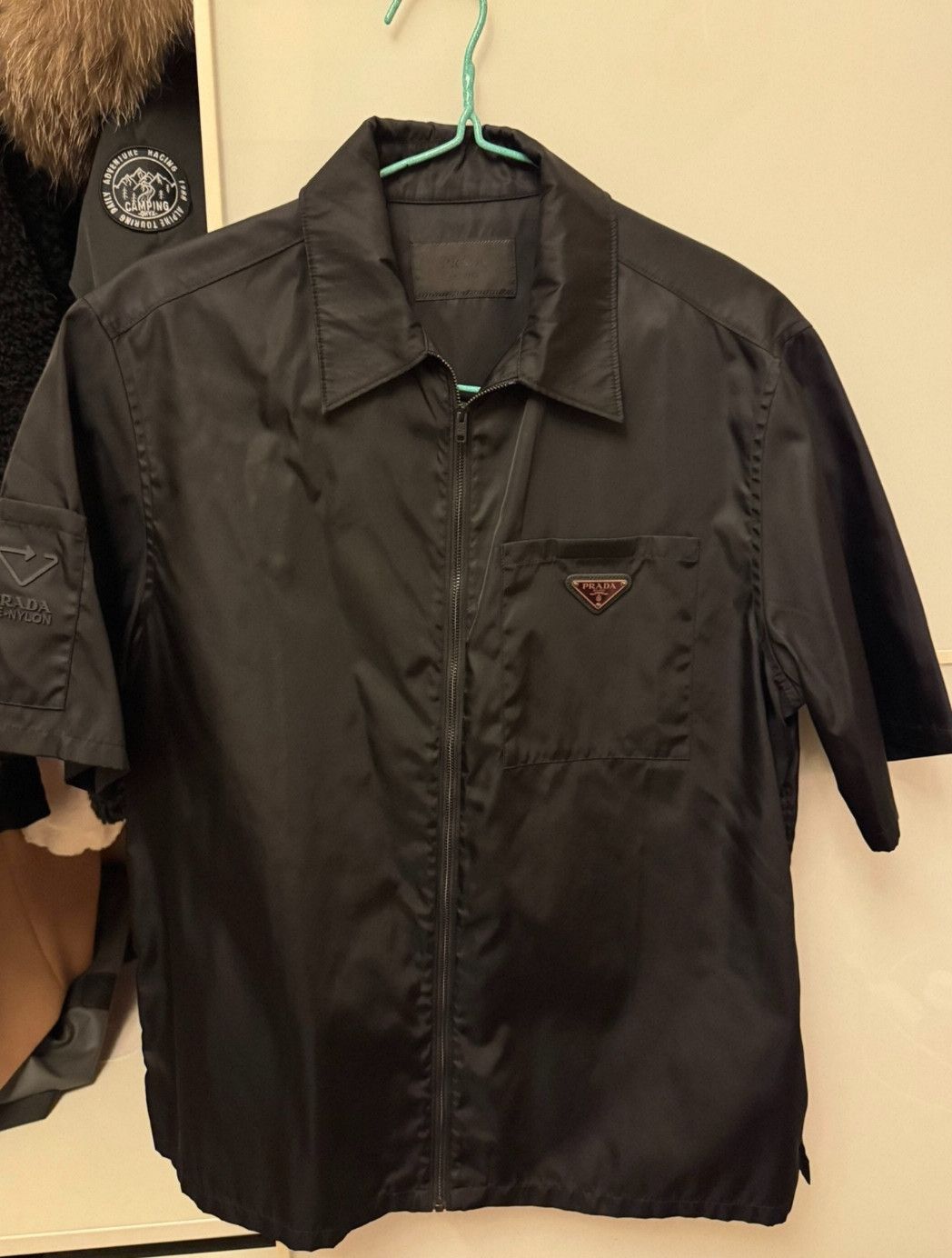 Prada black zip-up nylon short sleeve shirt. Size US M / EU 48-50 / 2 - 1 Thumbnail