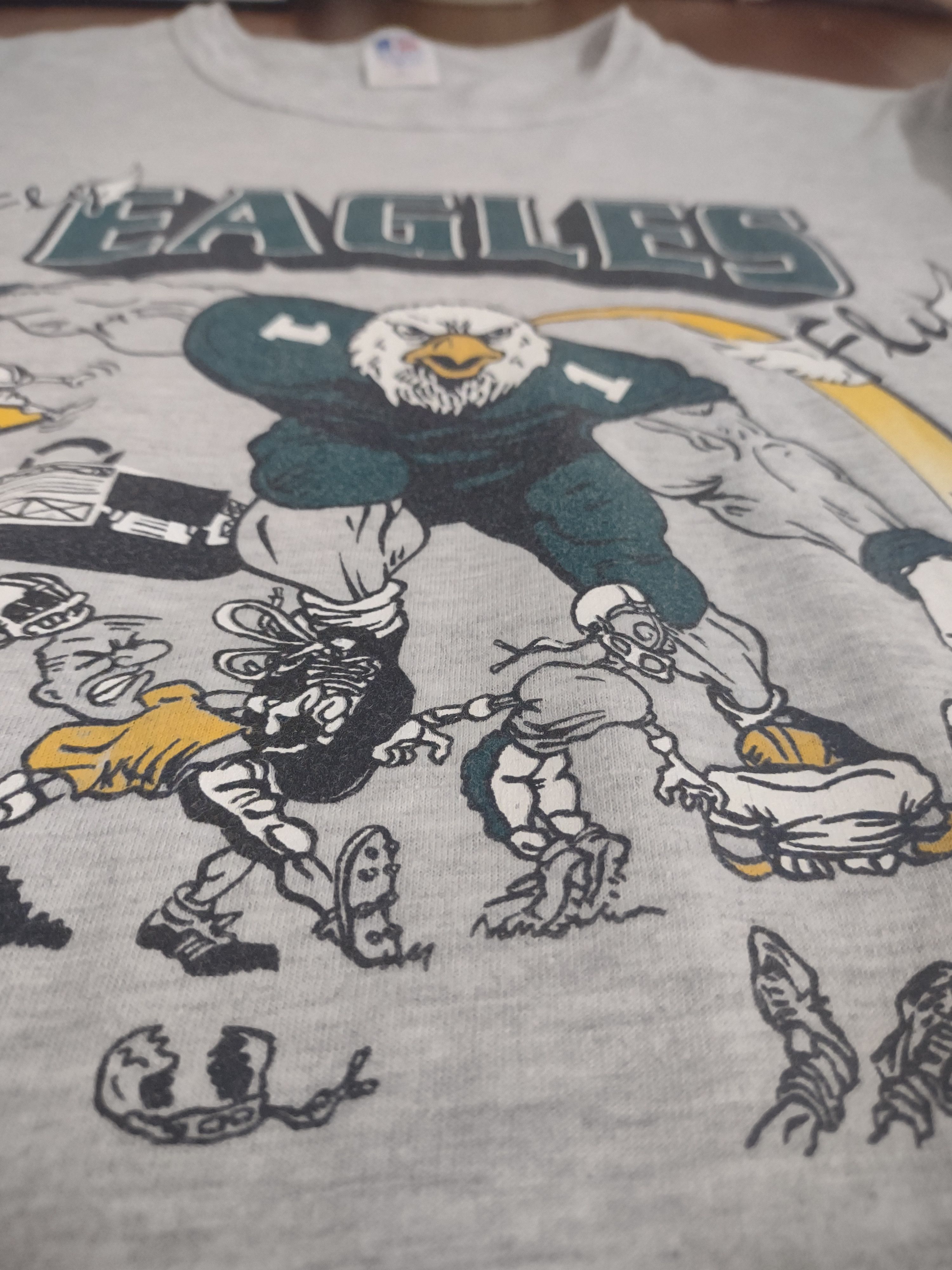 NFL × Russell Athletic × Vintage Vintage 90s Philadelphia Eagles Fly Eagles Fly Mascot Tee Size US L / EU 52-54 / 3 - 3 Thumbnail