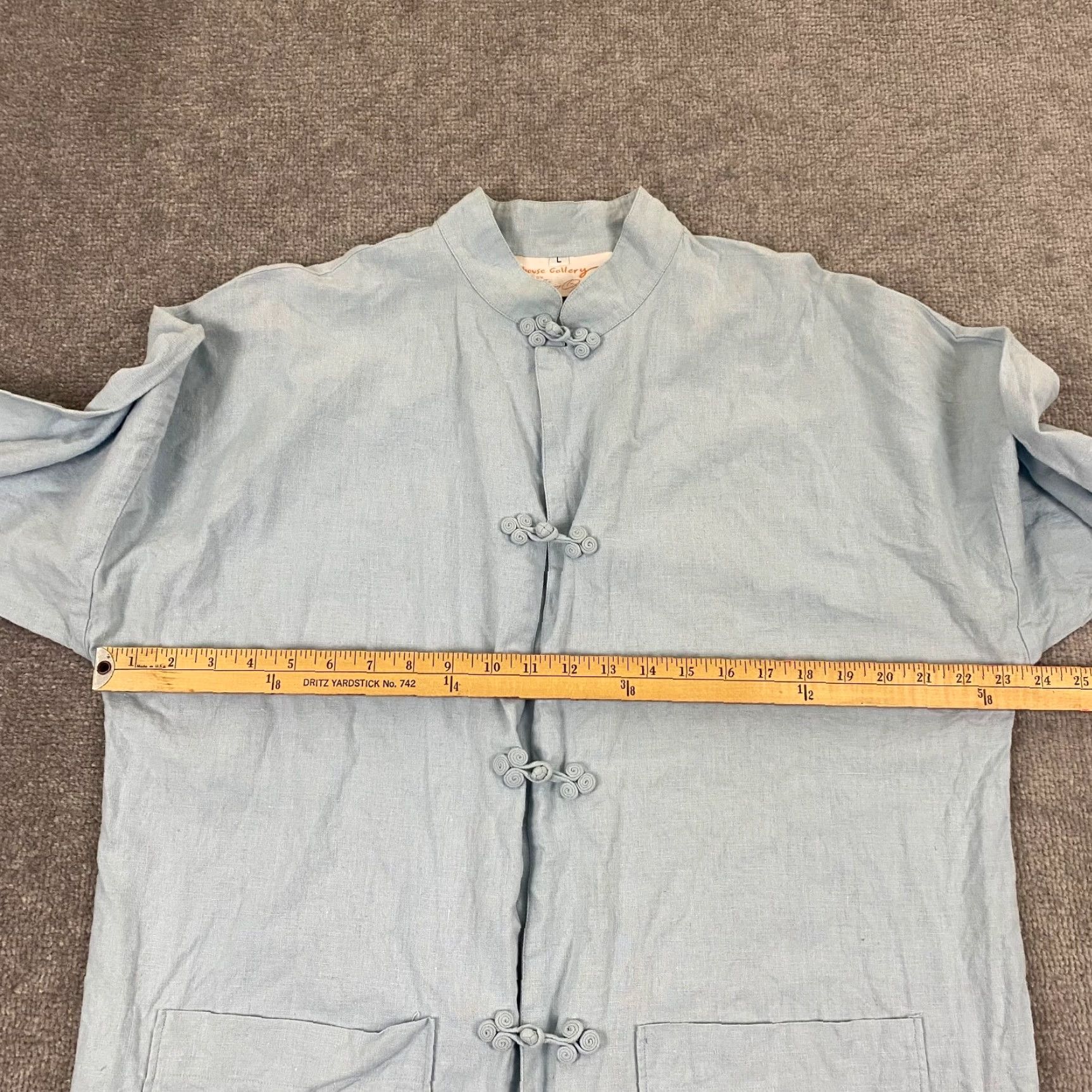 Vintage Penthouse Gallery Top Womens Large Blue Hook & Loop Linen Tunic 3/4 Catherine O. Size L / US 10 / IT 46 - 6 Thumbnail