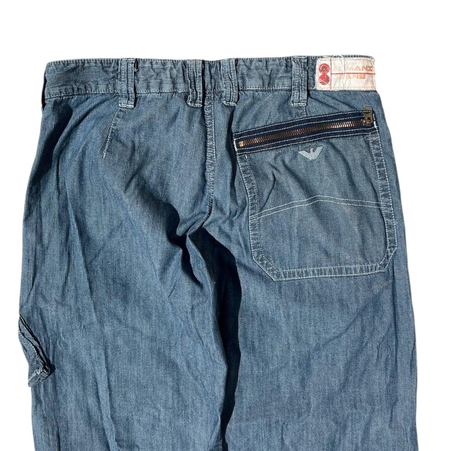 Other Armani Jeans Zip Cargo Pants in Washed Denim (2004–2006) Size US 32 / EU 48 - 8 Thumbnail