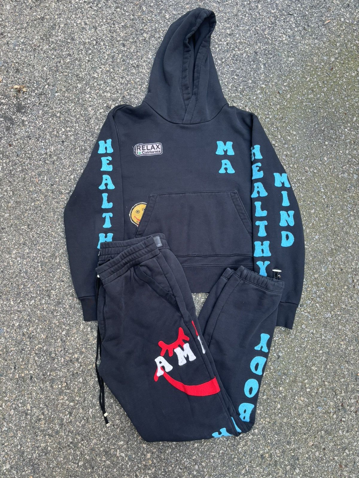 Amiri $2700 Black Healthy Body Patch Sweatsuit Size US L / EU 52-54 / 3 - 2 Thumbnail