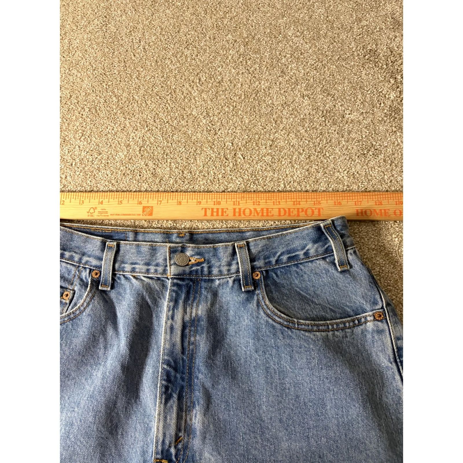 Levi's Levi's 505 Jeans Mens 36x30 Light Wash Blue Regular Straight Denim Distressed Pockets Vintage No Size US 36 / EU 52 - 6 Thumbnail