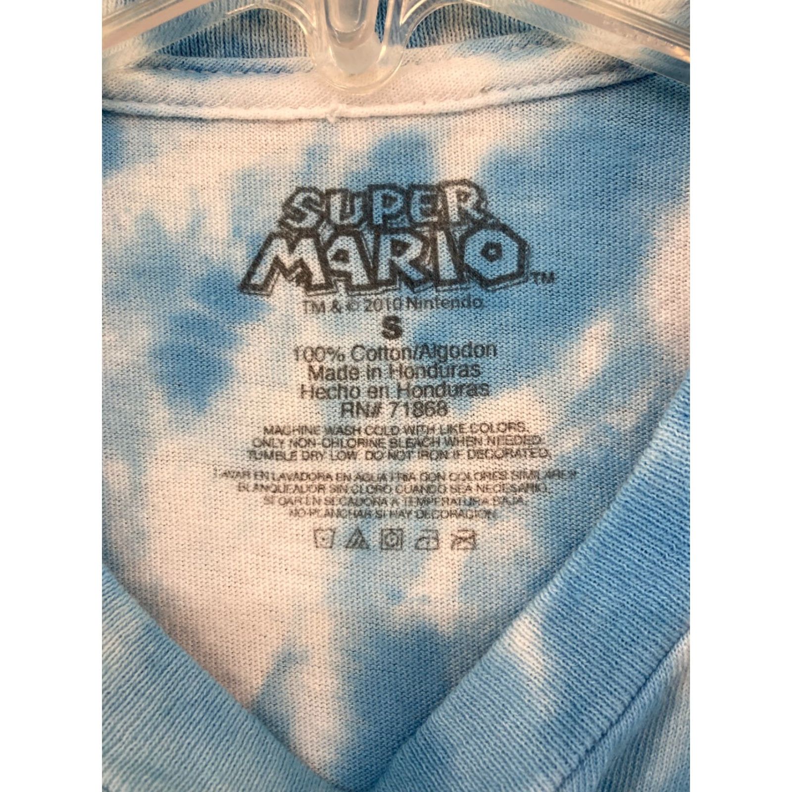 Nintendo Nike Super Mario T-Shirt Mens Small Blue TieDye Graphic Print 90s Retro Nintendo Mario Shirt Size US S / EU 44-46 / 1 - 5 Thumbnail