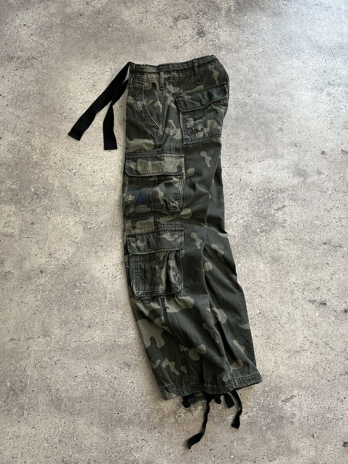 Brandit × Japanese Brand × Vintage Vintage Brandit Camo Rave Bondage Pants Belted Y2K Archival Size US 33 - 7 Thumbnail