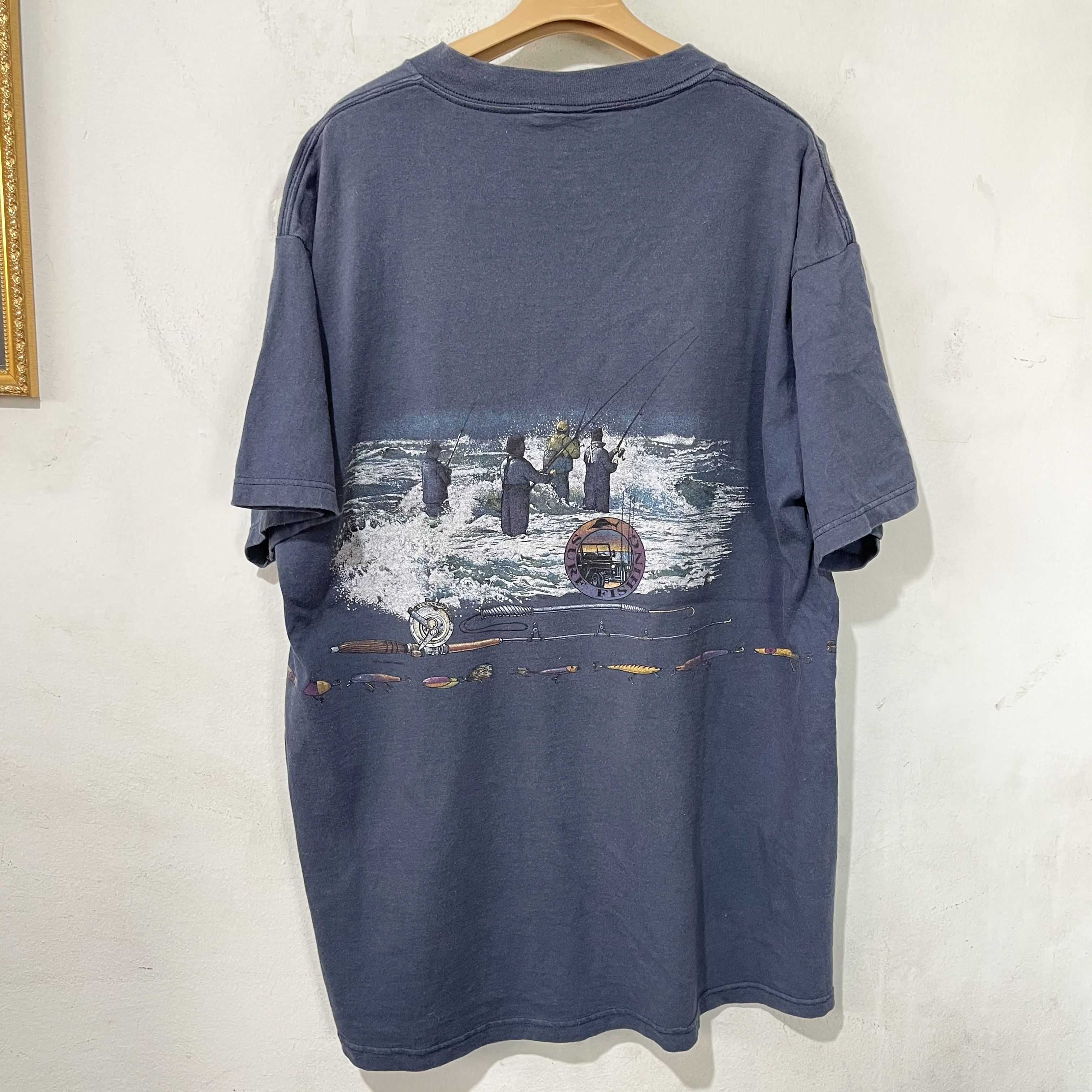 Vintage Vintage 90s Outer Banks Fishing T-Shirt Size US XL / EU 56 / 4 - 3 Thumbnail