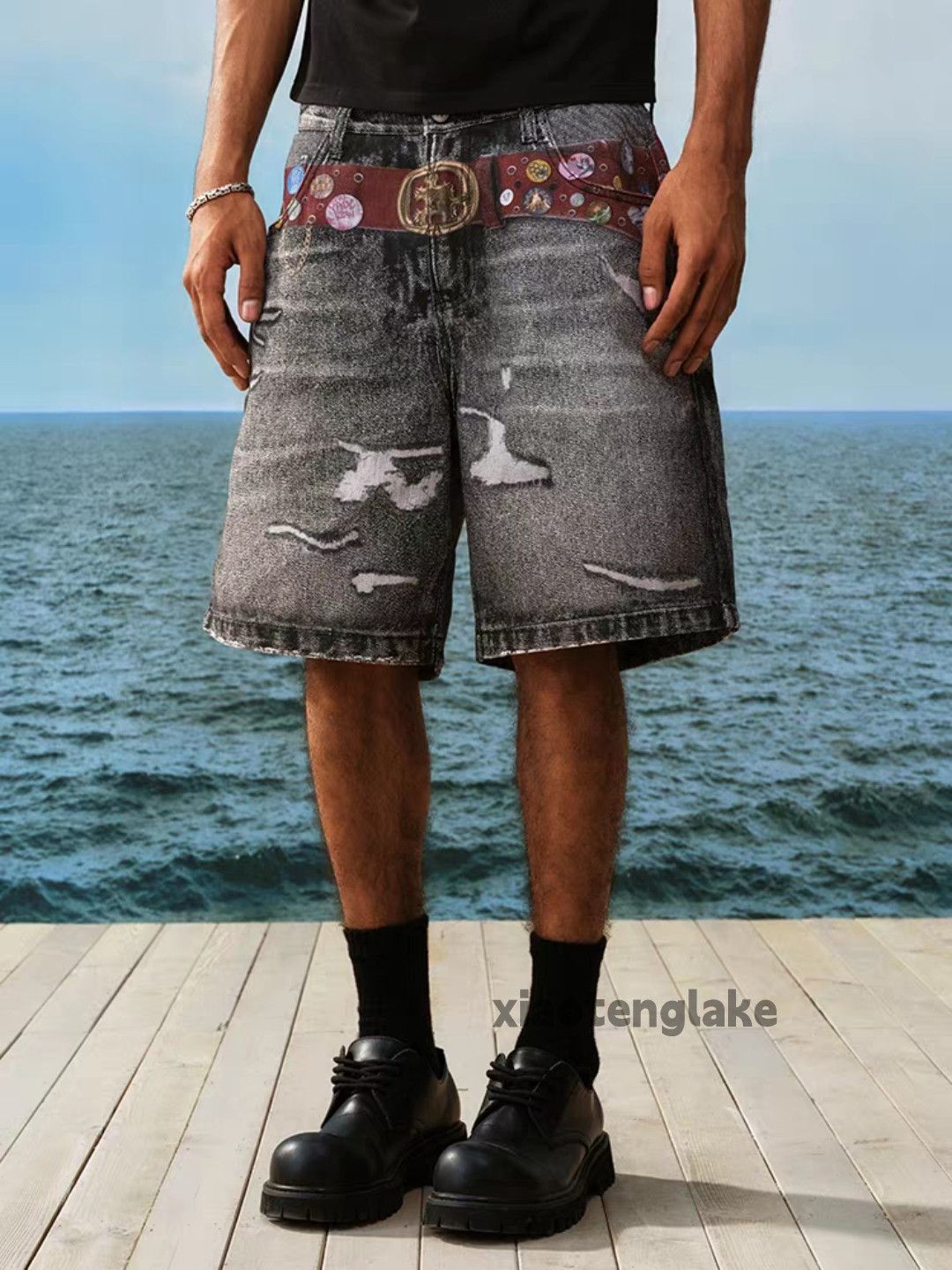 Jean × Vintage Unisex washed loose baggy skate hiphop shorts Size US 30 / EU 46 - 7 Thumbnail