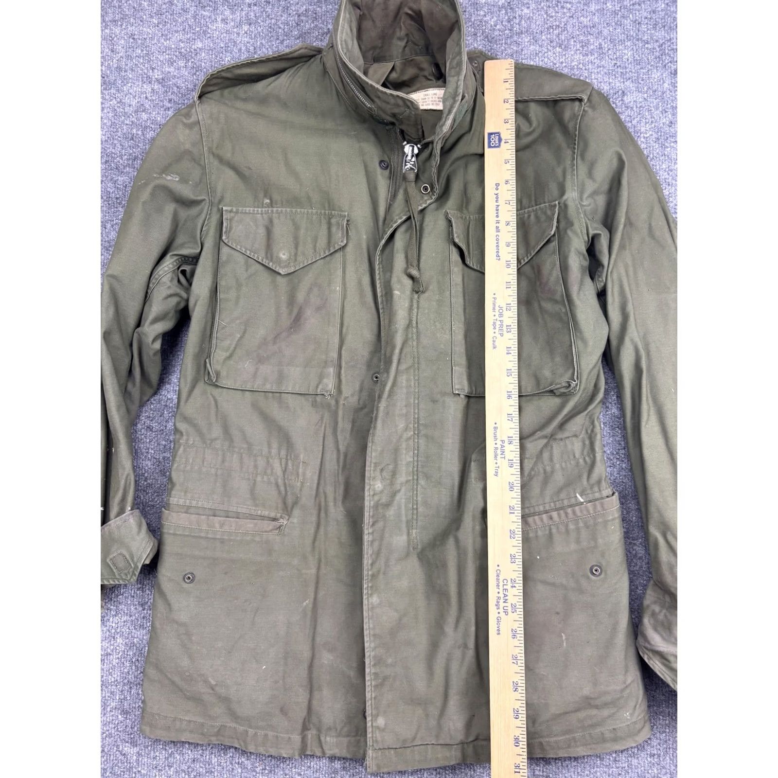 Olive VINTAGE US Army M-65 Field Jacket Mens Small Long Olive Green Military Coat 70s Size US S / EU 44-46 / 1 - 3 Thumbnail