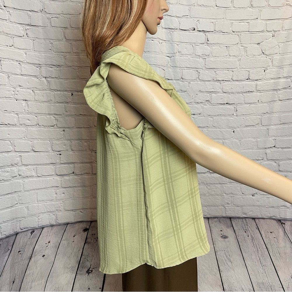 Other NWT New Como Vintage Cationic Plaid Airflow Ruffle Top Size Size S / US 4 / IT 40 - 4 Thumbnail