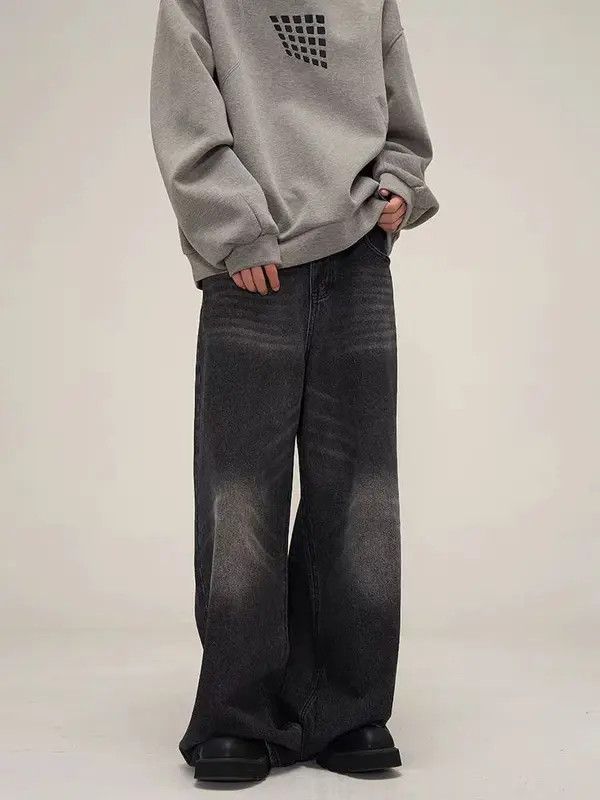Japanese Brand VIBE Street Hip Hop Washed Loose Jeans Size US 33 - 7 Thumbnail